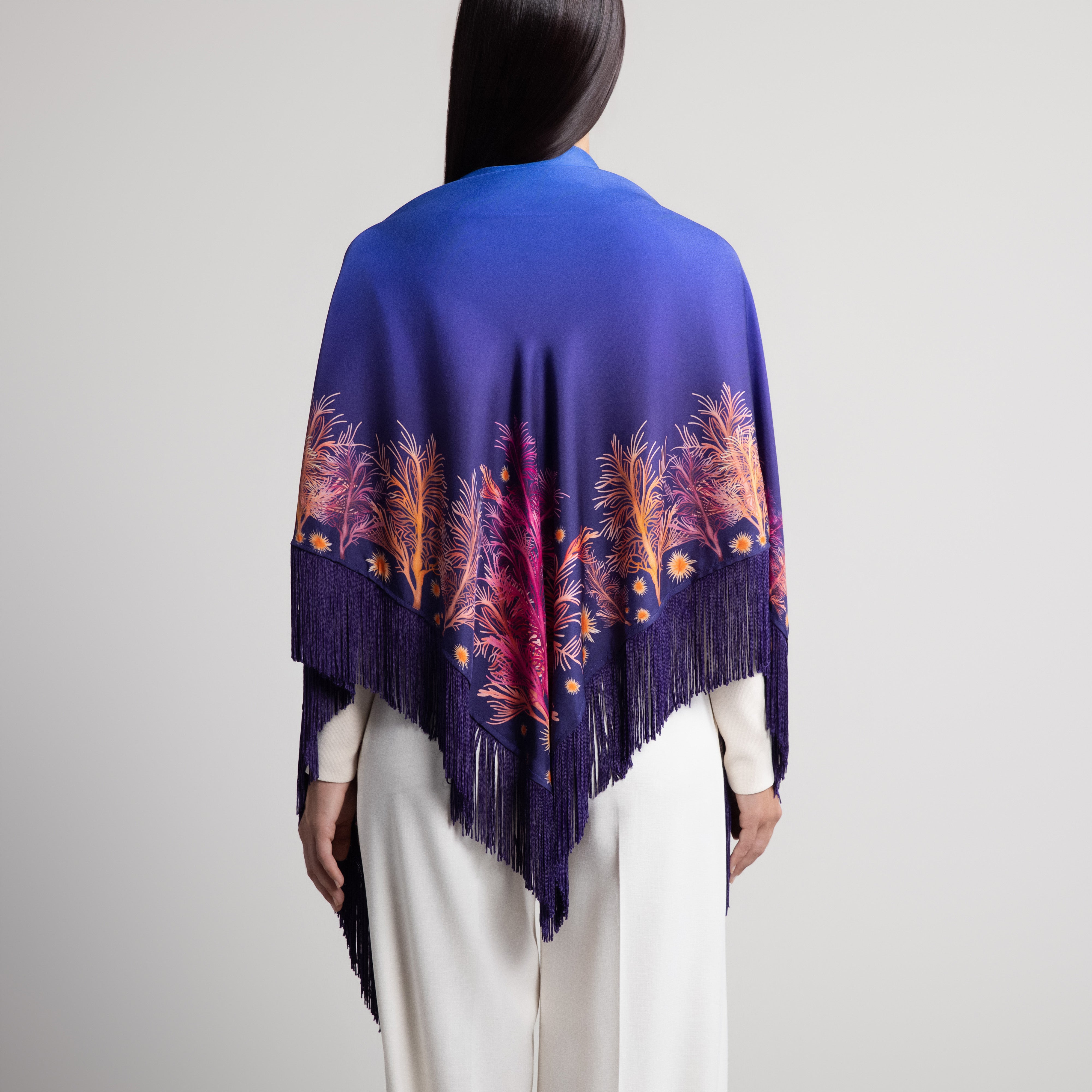 Galapagos Silk Shawl in Blue