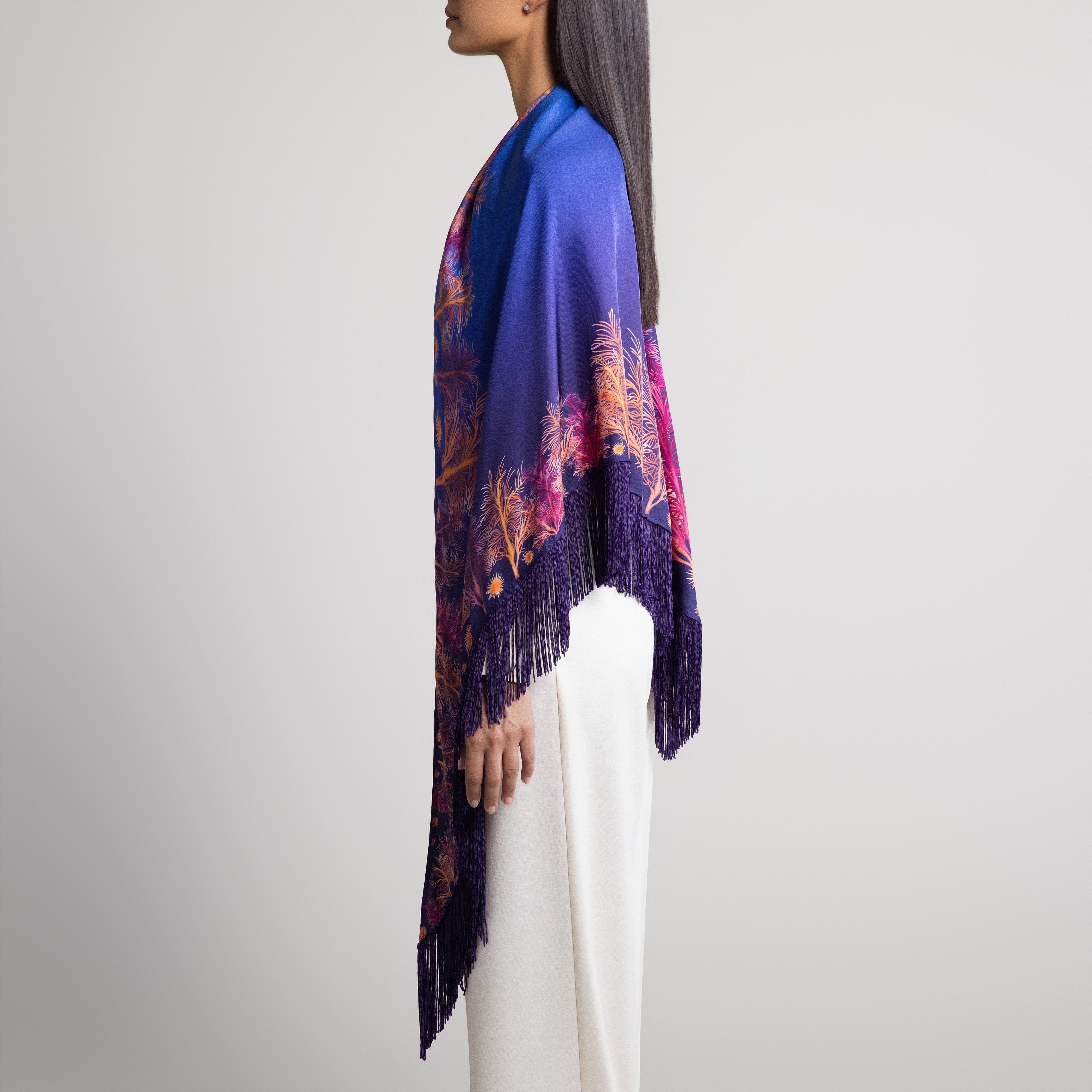 Galapagos Silk Shawl in Blue