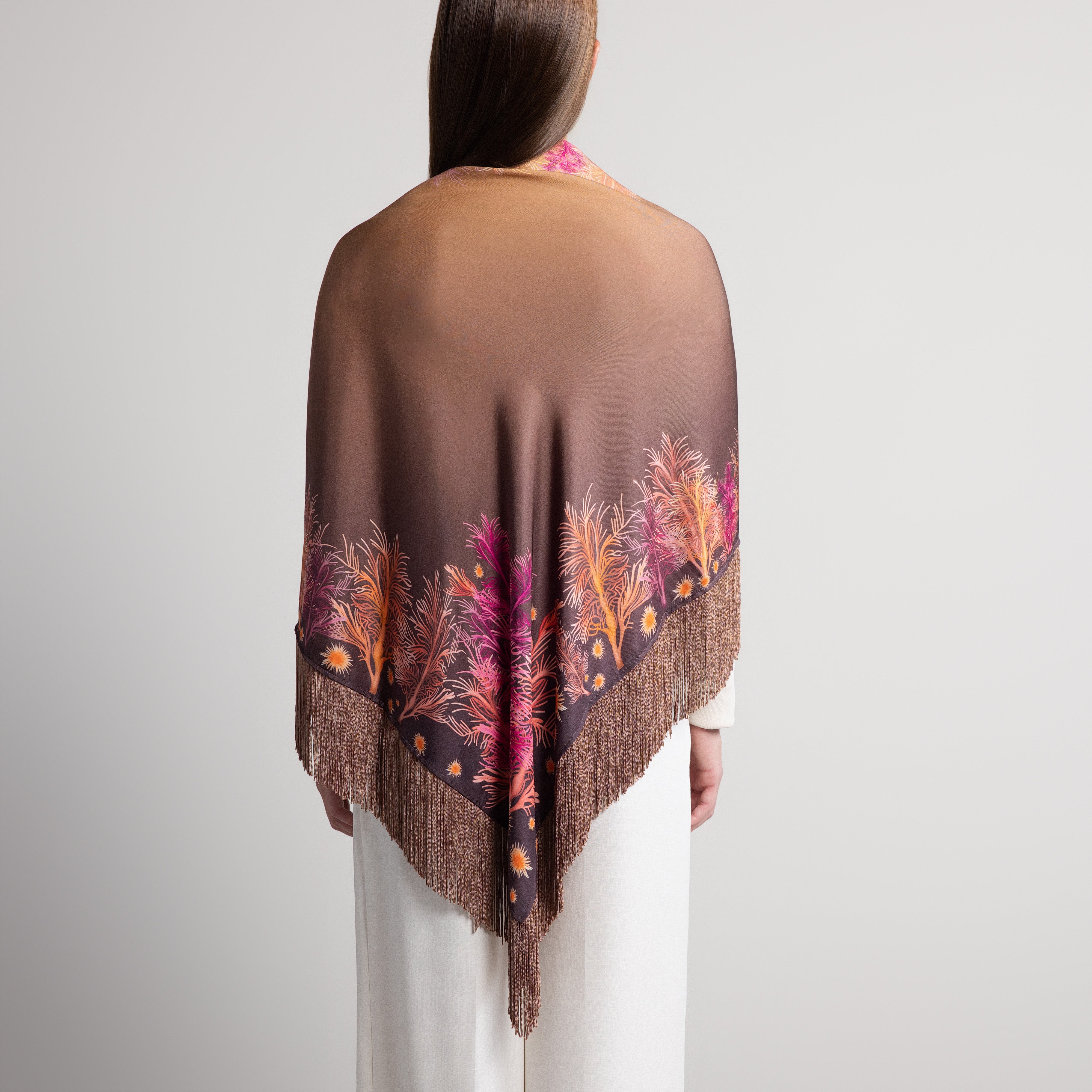 Galapagos Silk Shawl in Brown