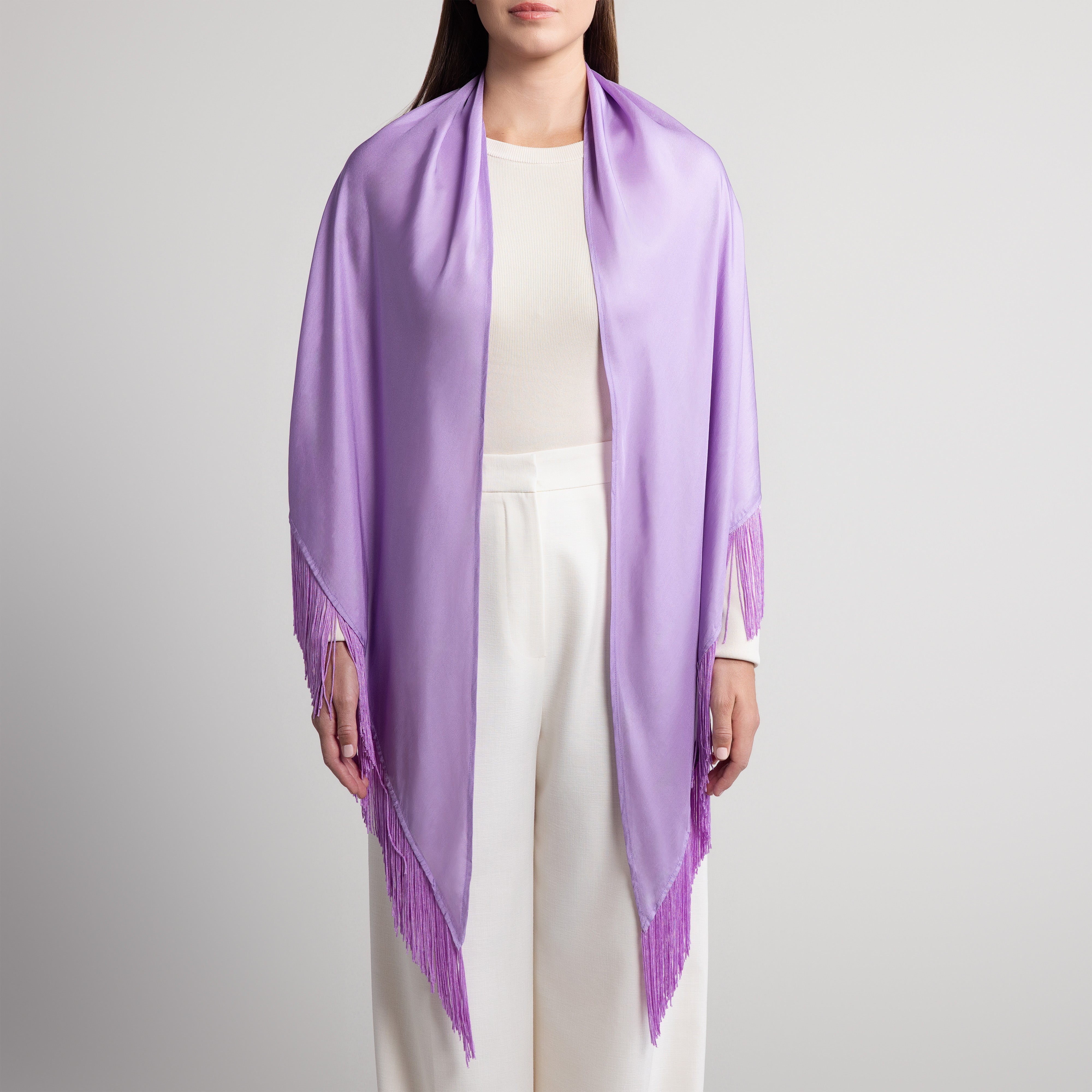 100% Silk Shawl in Lavender