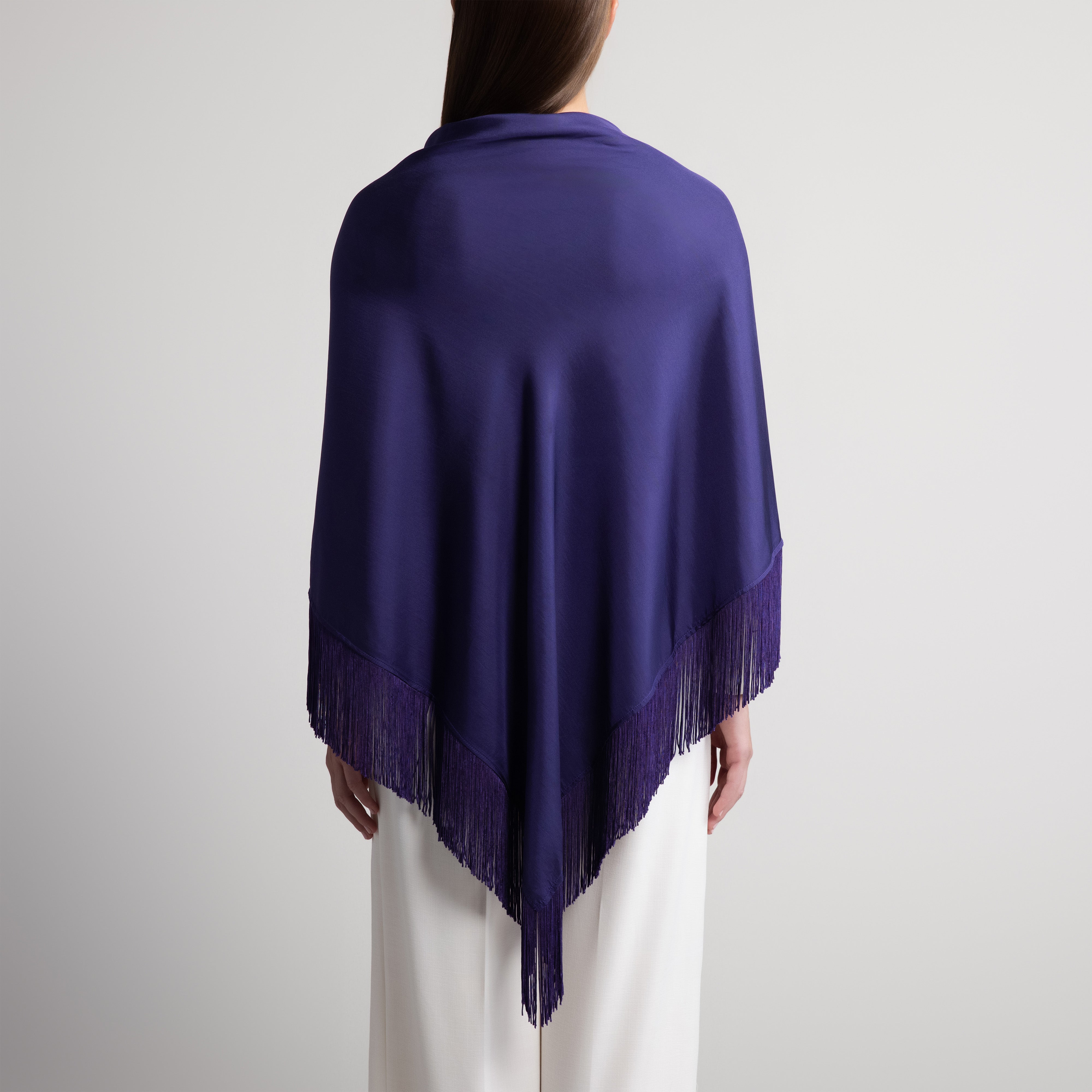 100% Silk Shawl in Navy Blue