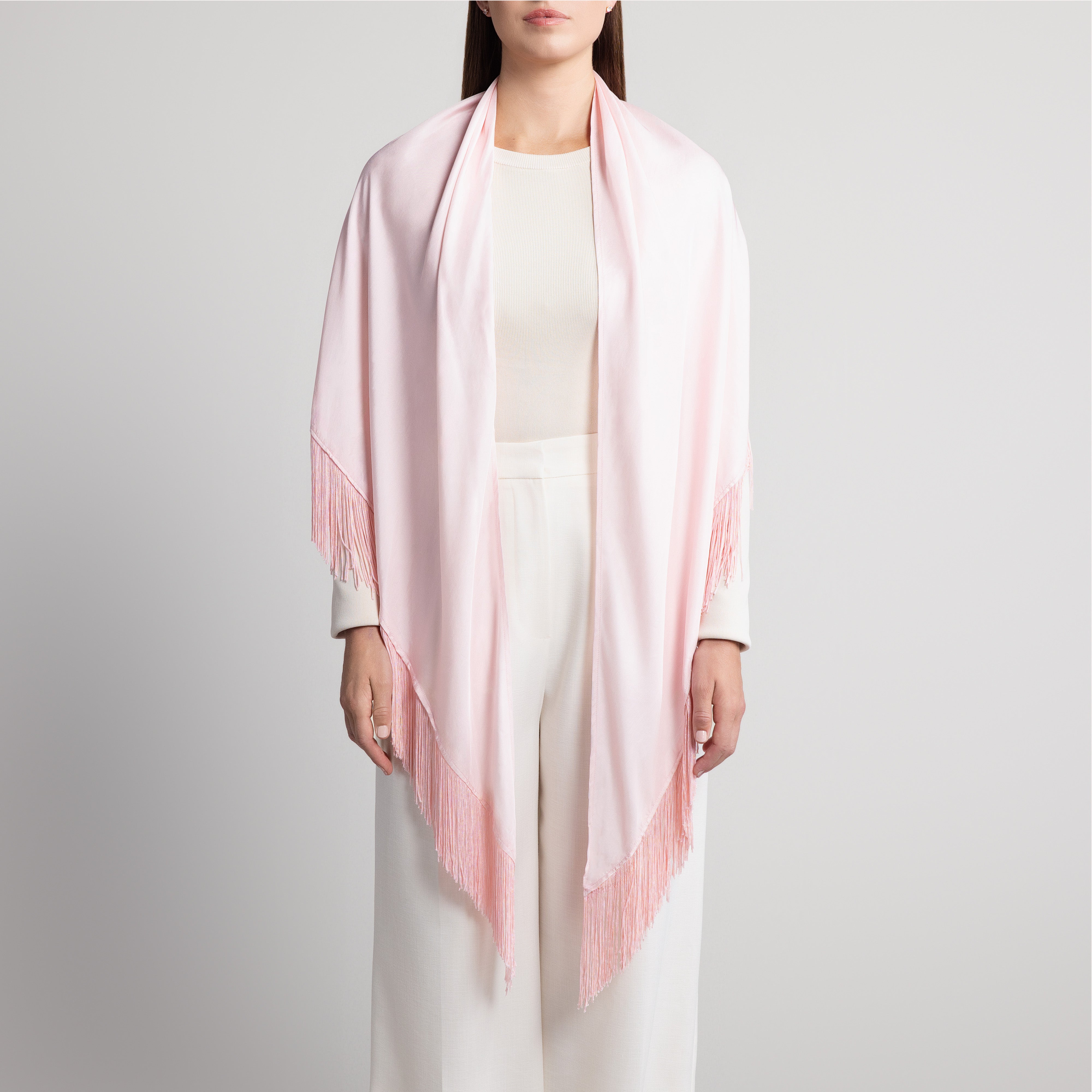 100% Silk Shawl in Pale Pink