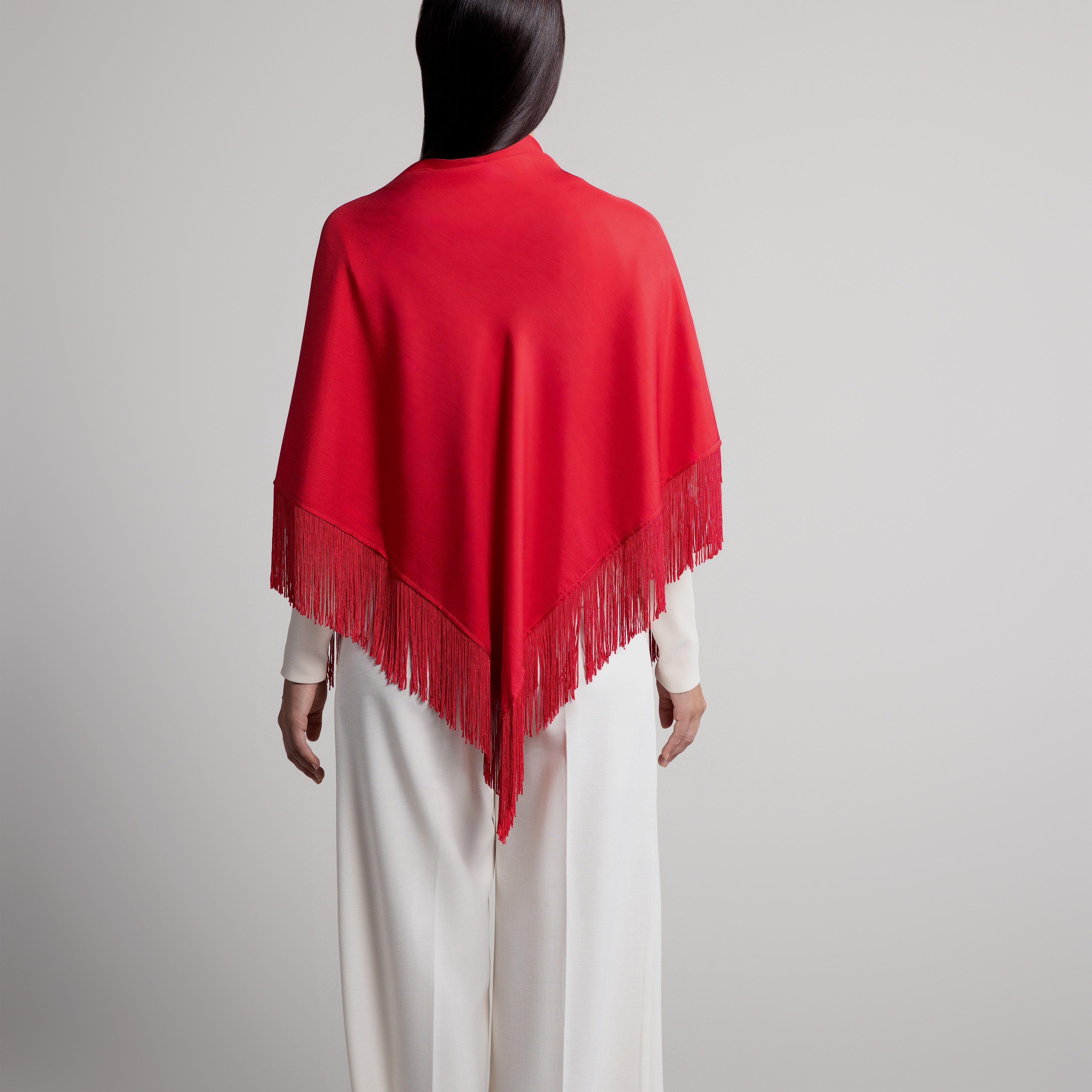 100% Silk Shawl in Red
