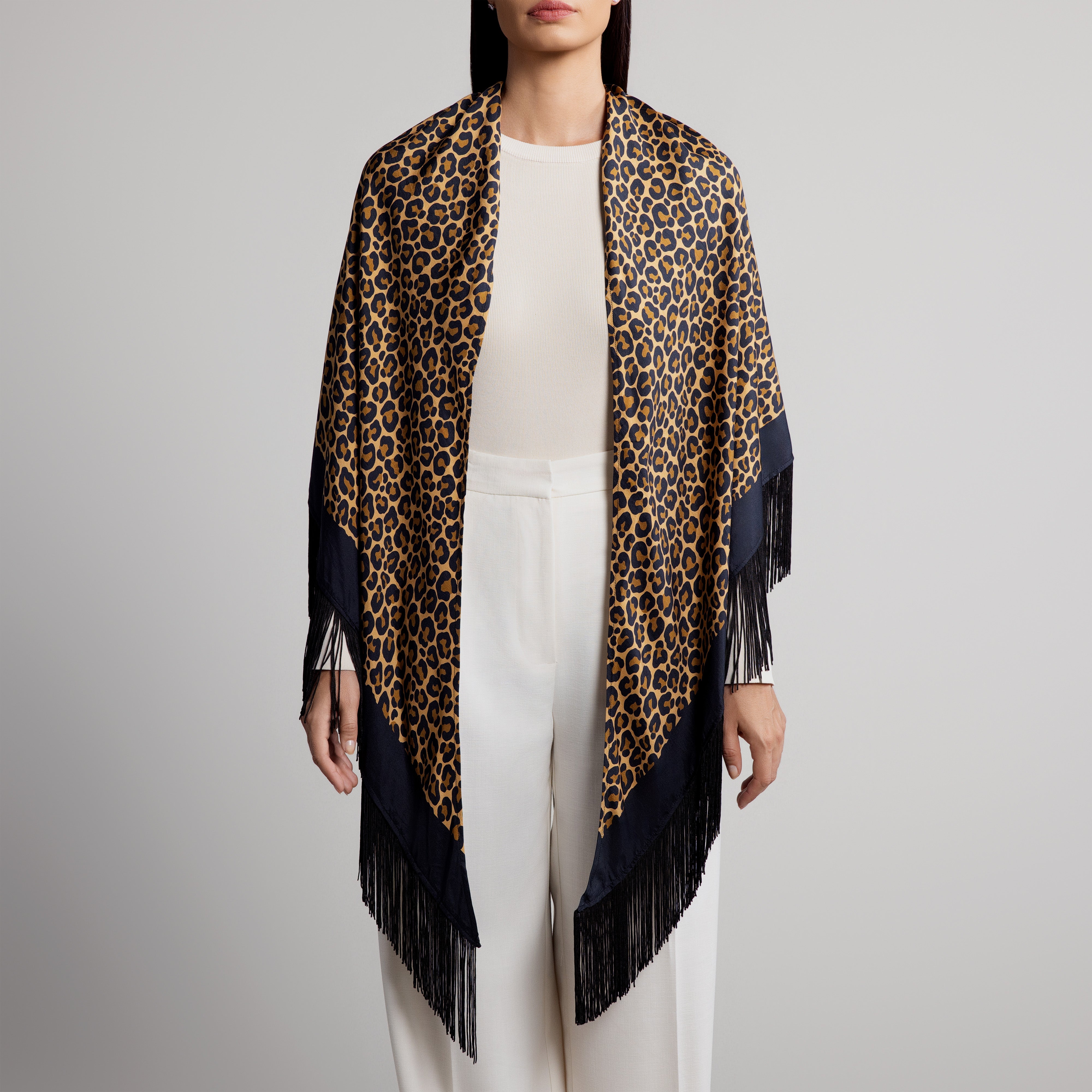 Safari Leopard Silk Shawl