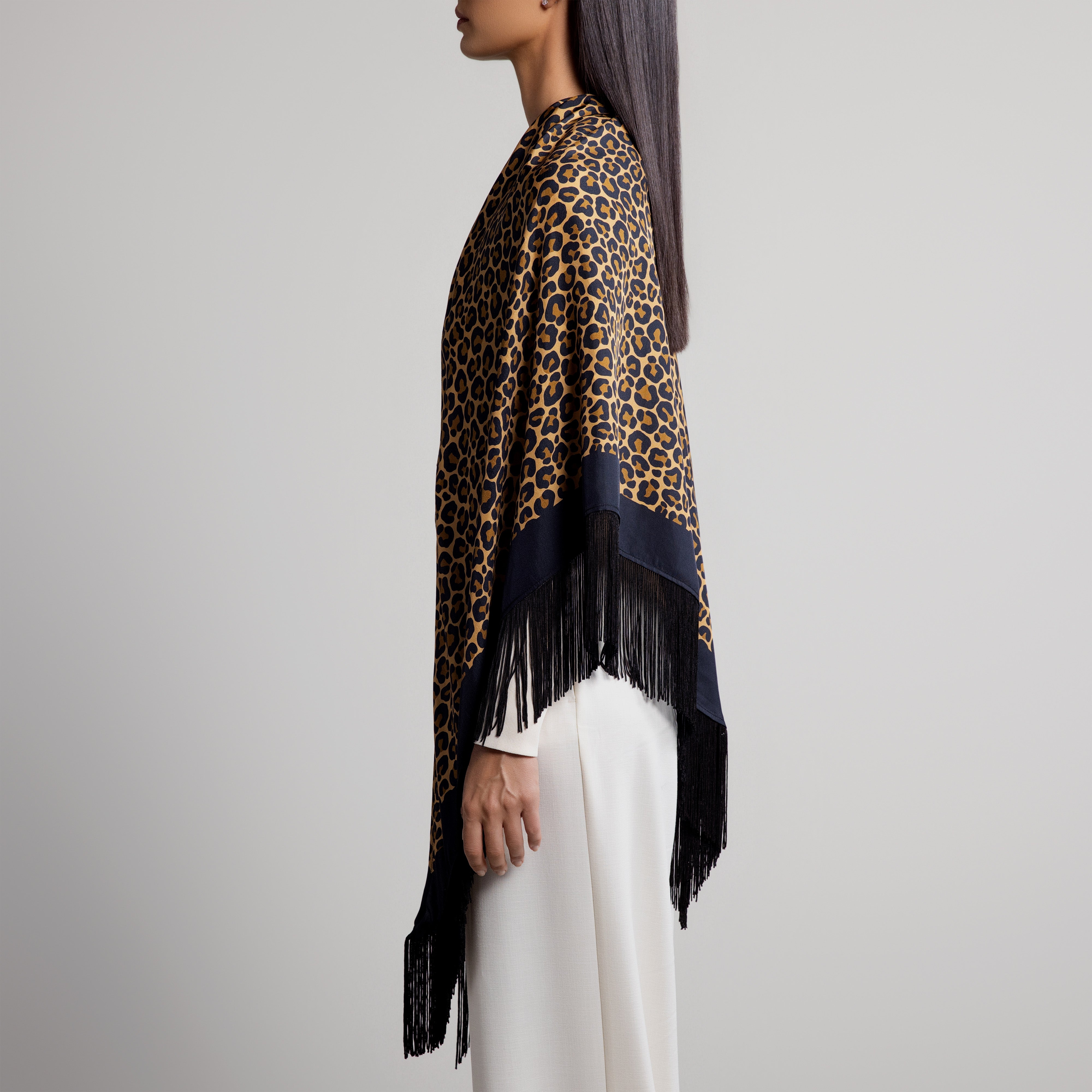 Safari Leopard Silk Shawl