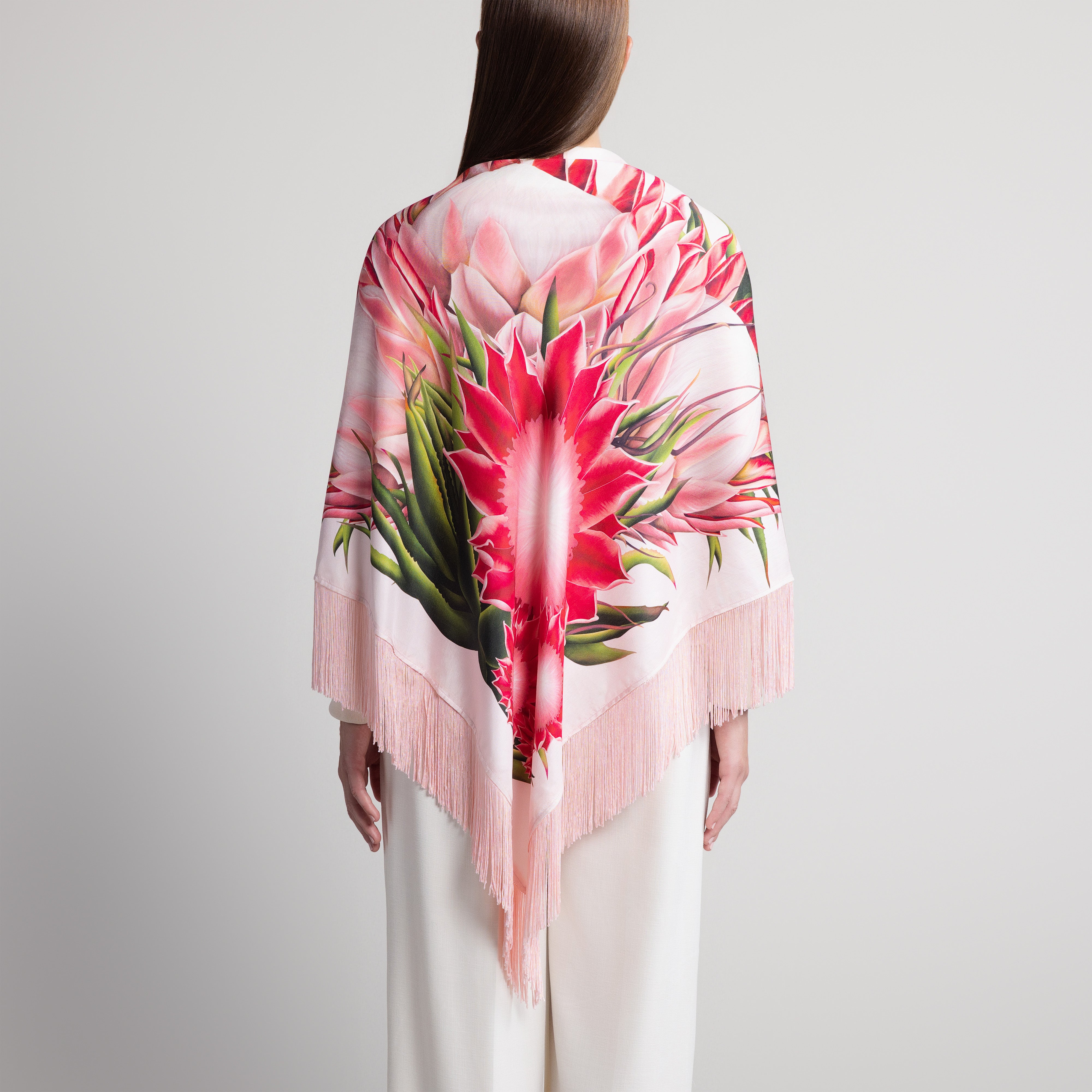 Protea Silk Shawl in Pale Pink