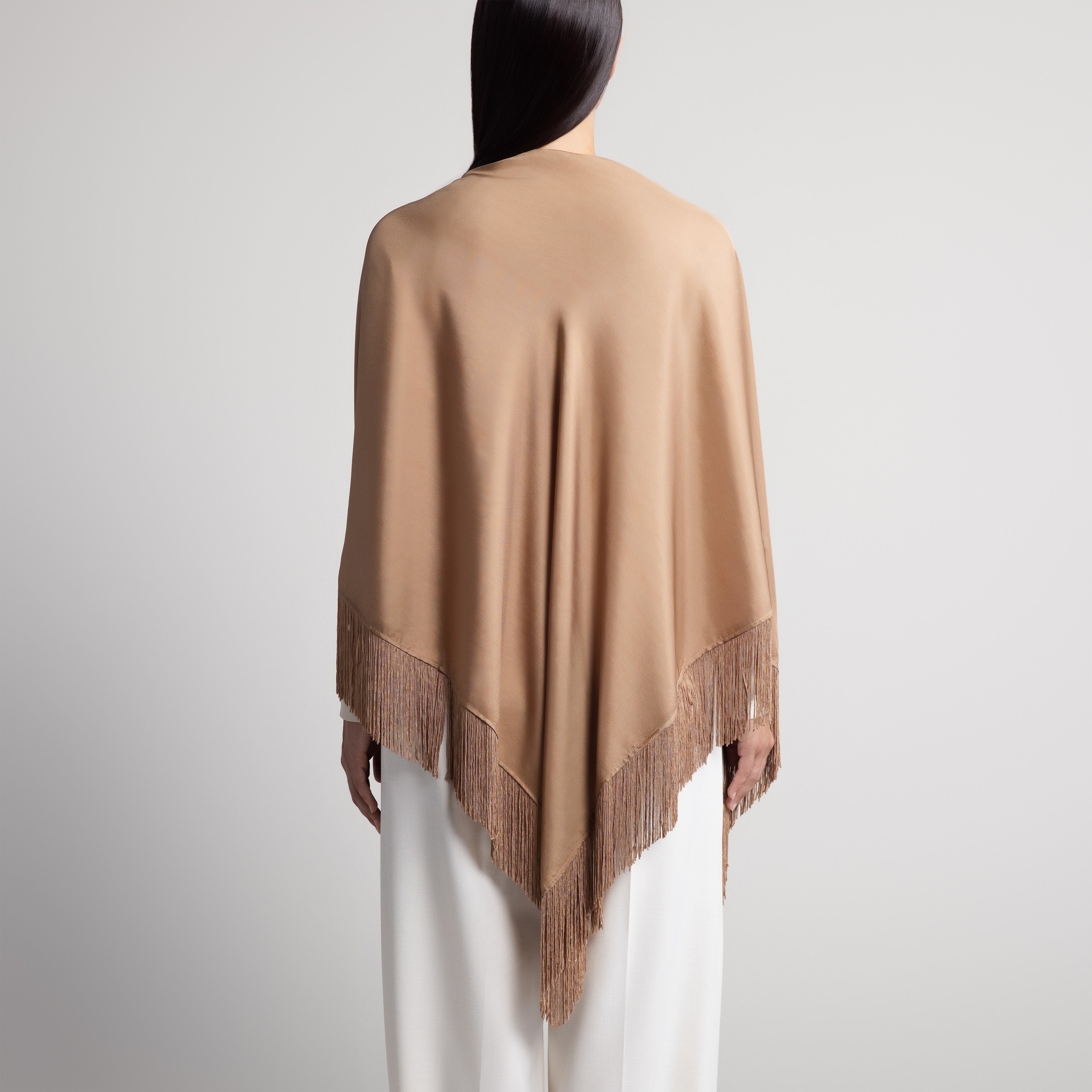 100% Silk Shawl in Tan