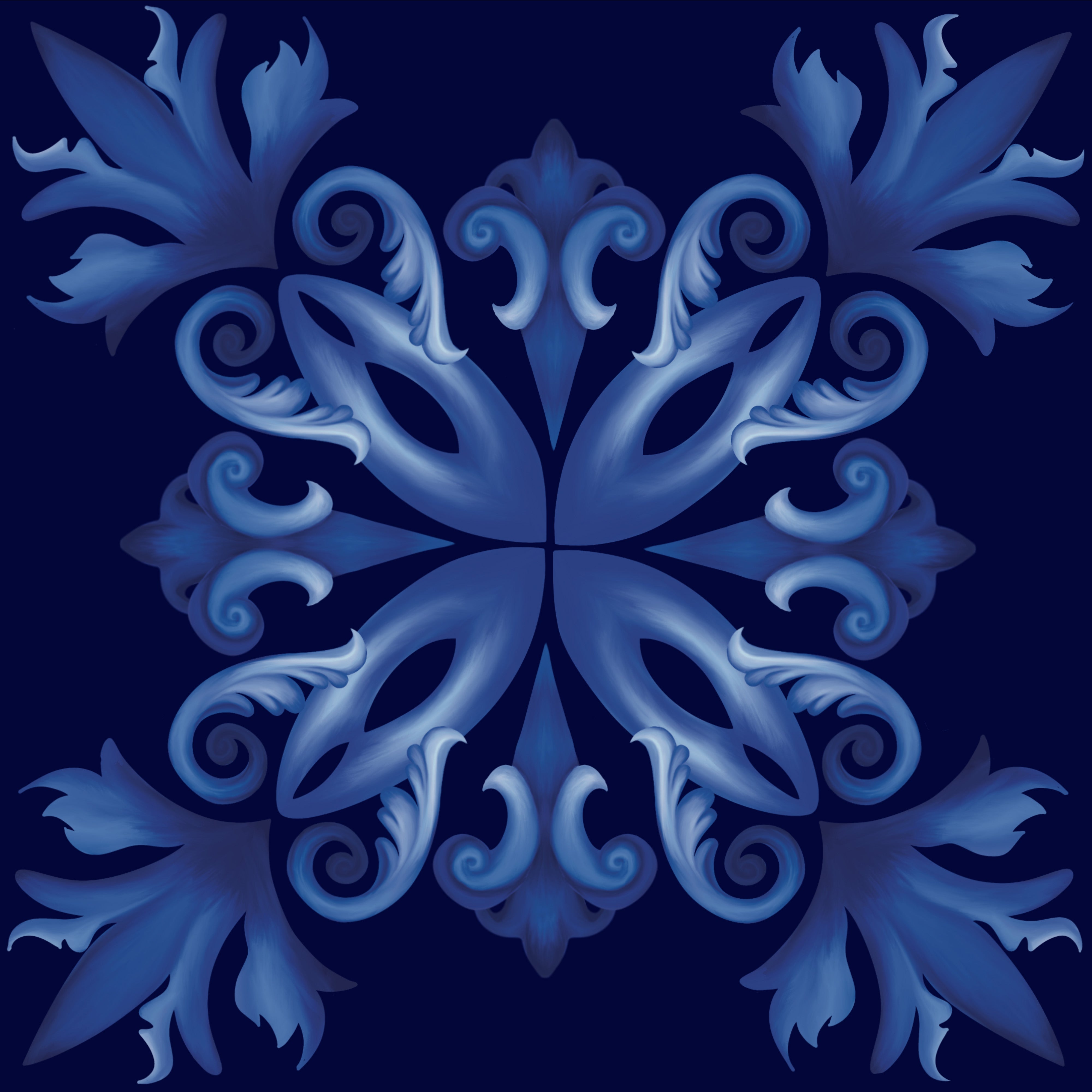 Porto Silk Scarfette in Navy Blue