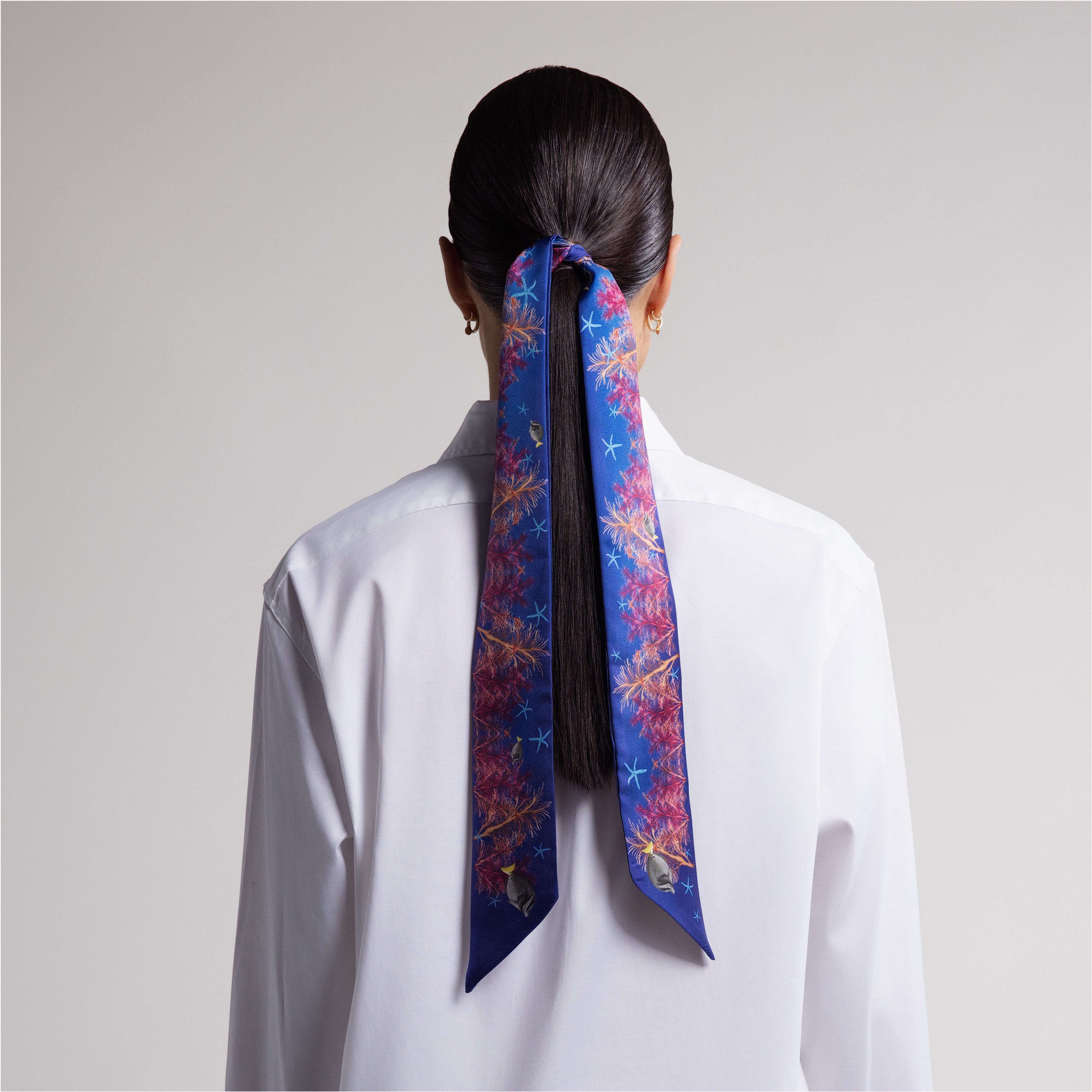 Galapagos Silk Scarfette in Blue