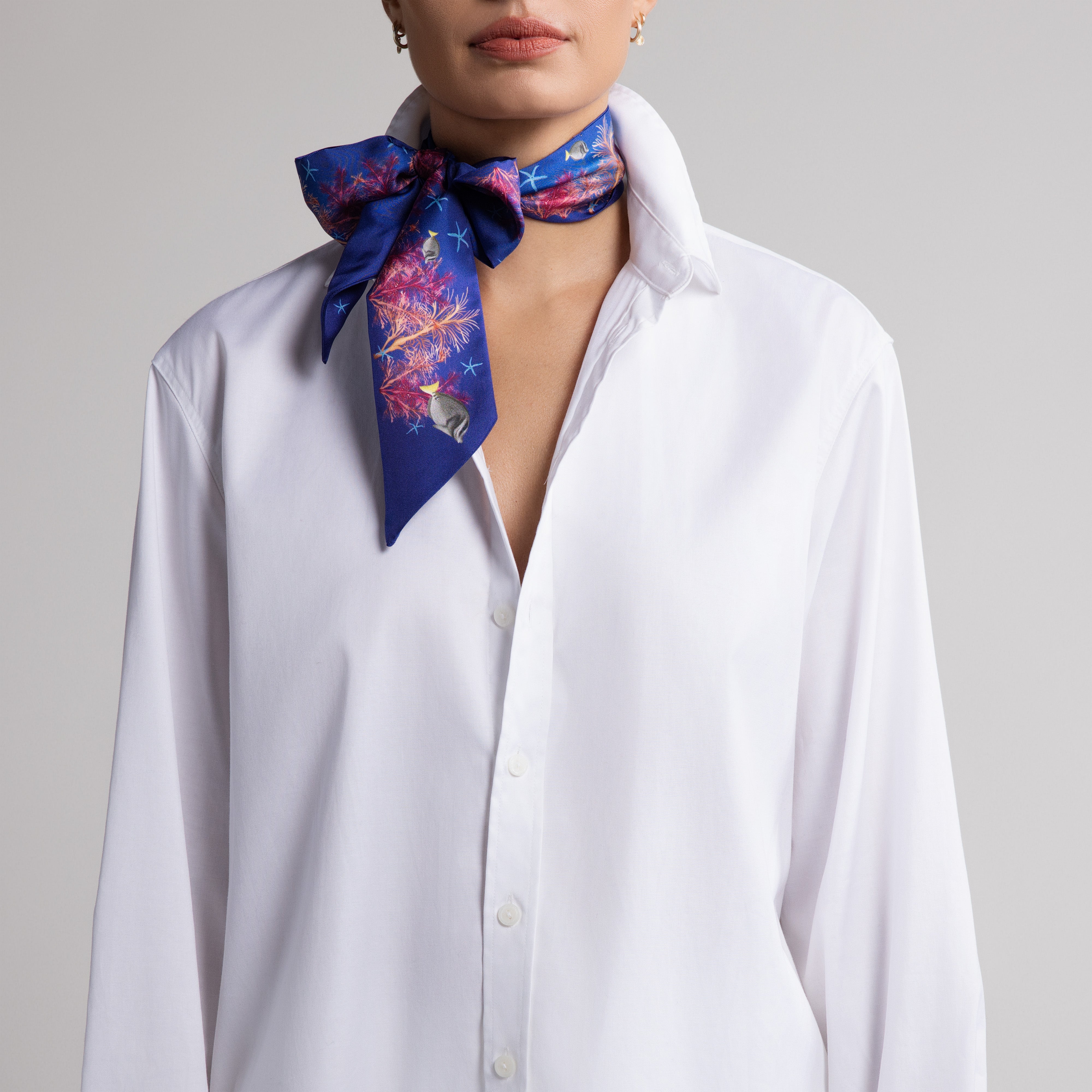 Galapagos Silk Scarfette in Blue