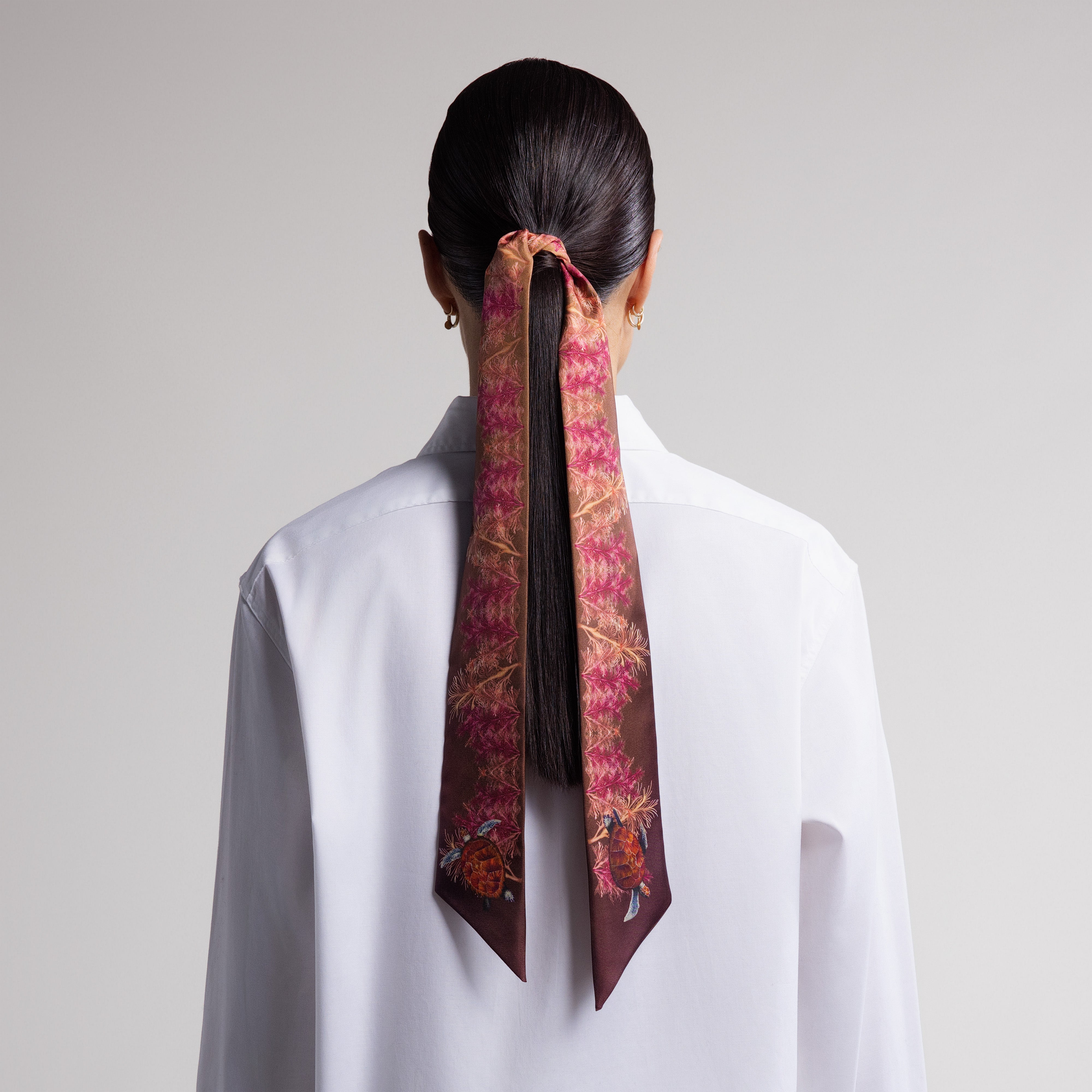 Galapagos Silk Scarfette in Brown
