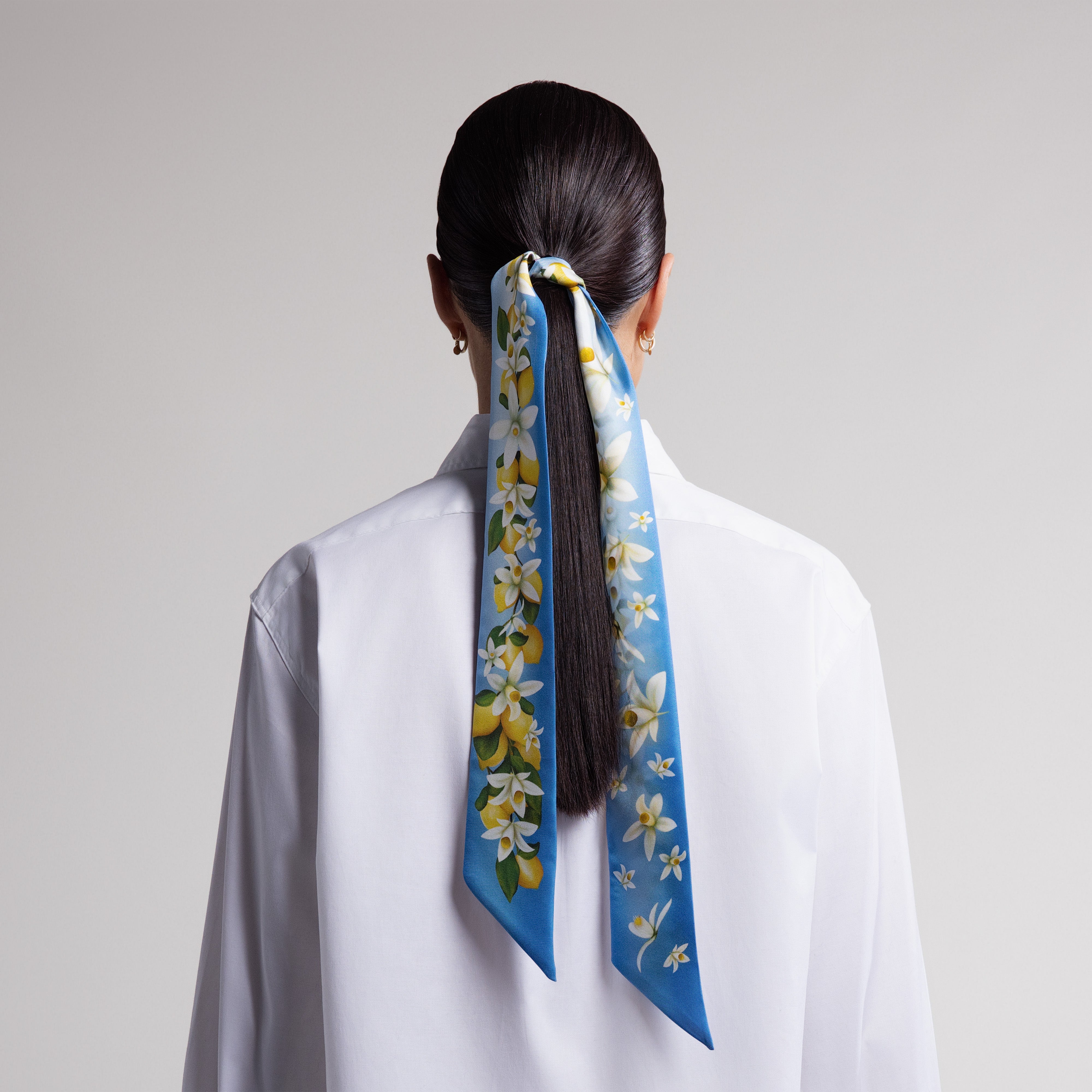 Capri Silk Scarfette in Sky Blue