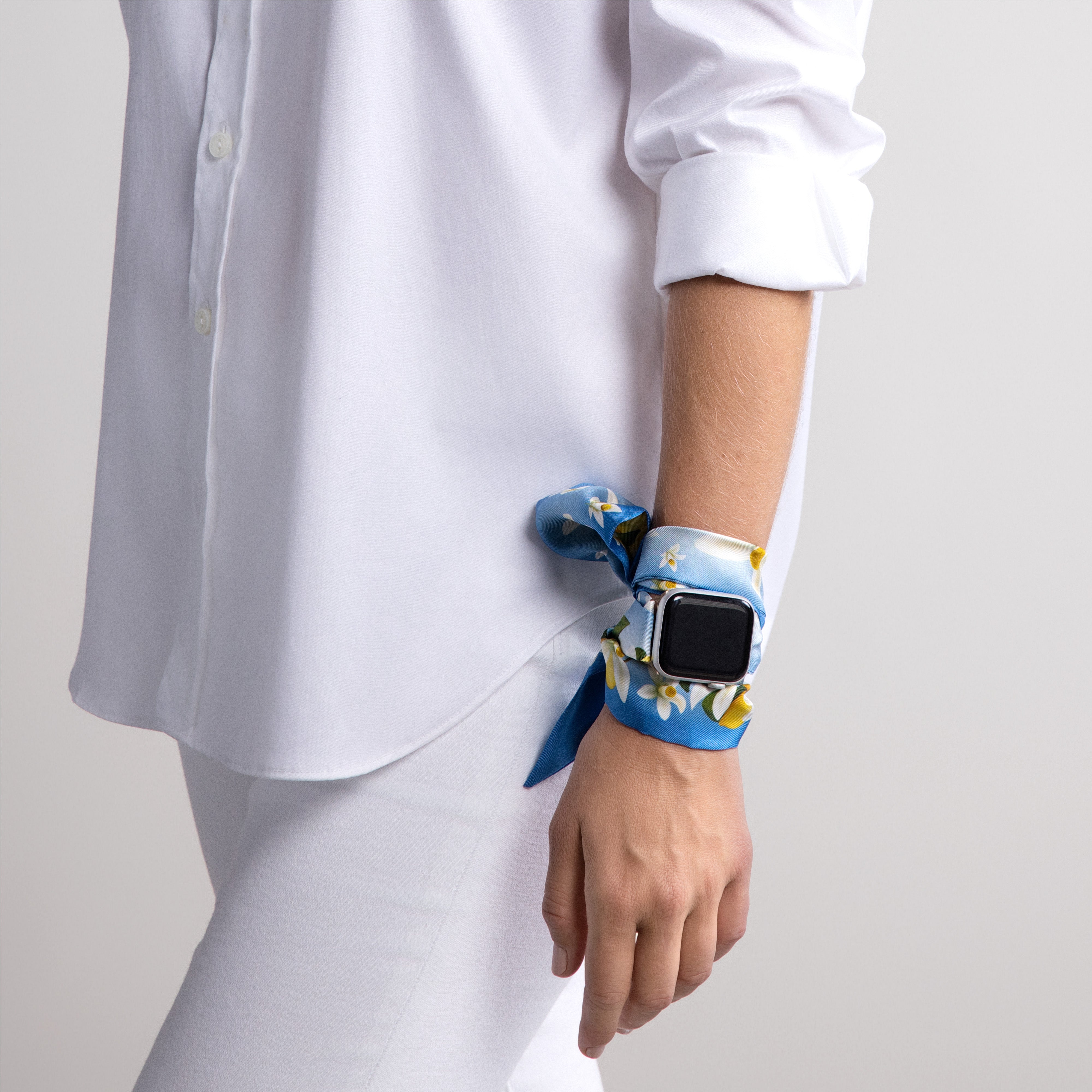 Capri Silk Scarfette in Sky Blue