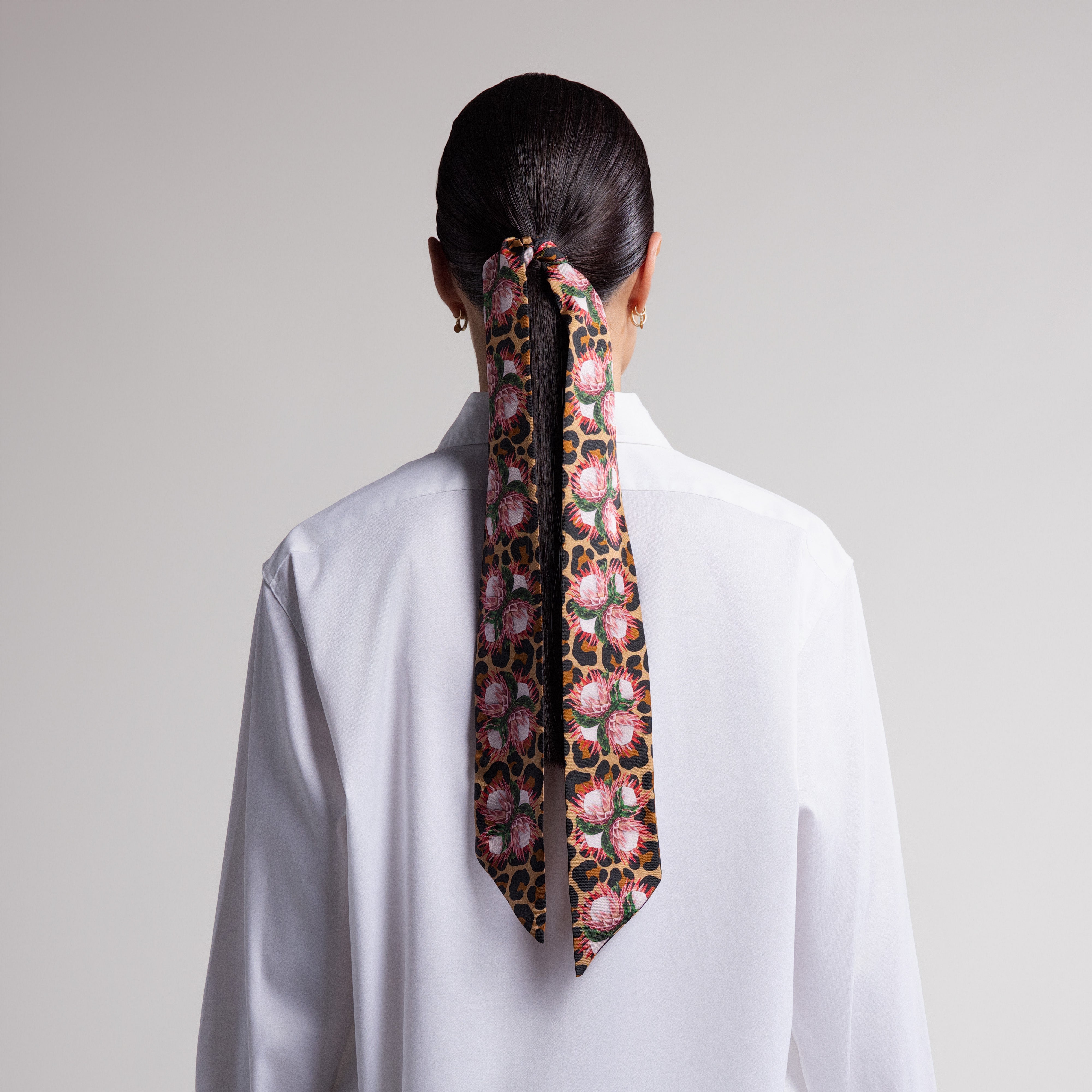 Protea Silk Scarfette in Leopard