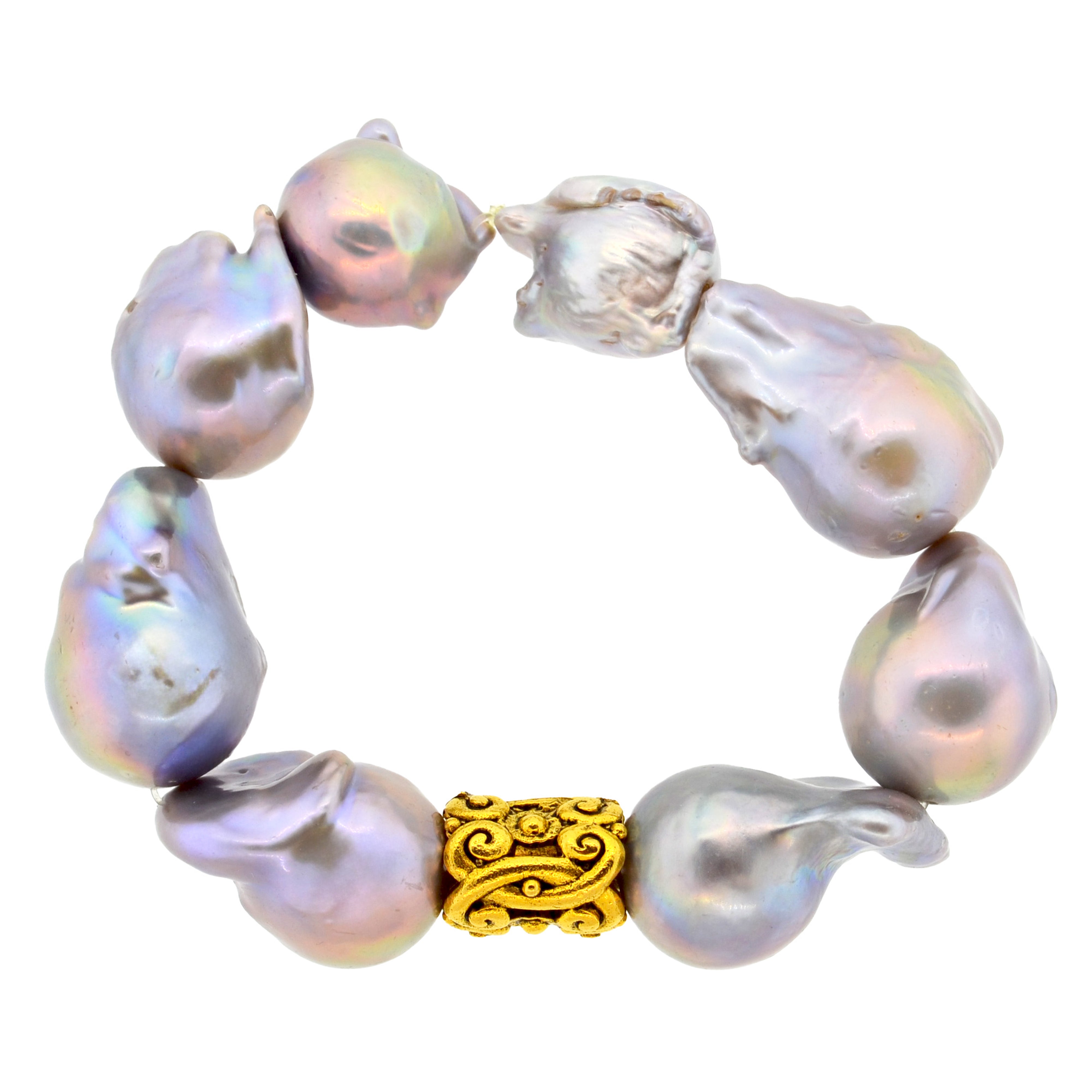 Grey Baroque Pearl Baroque Scroll Bracelet