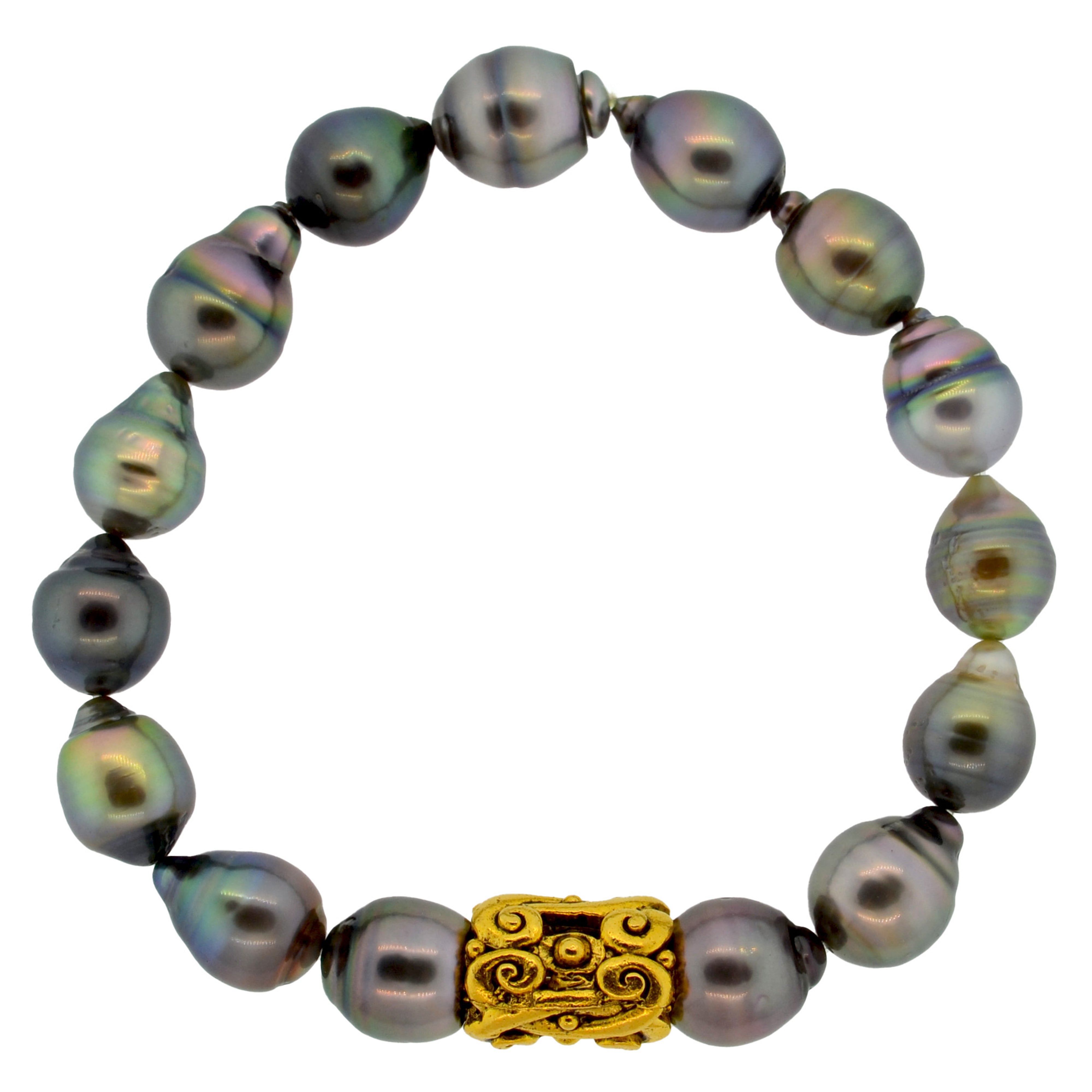 Tahitian Baroque Pearl Baroque Scroll Bracelet