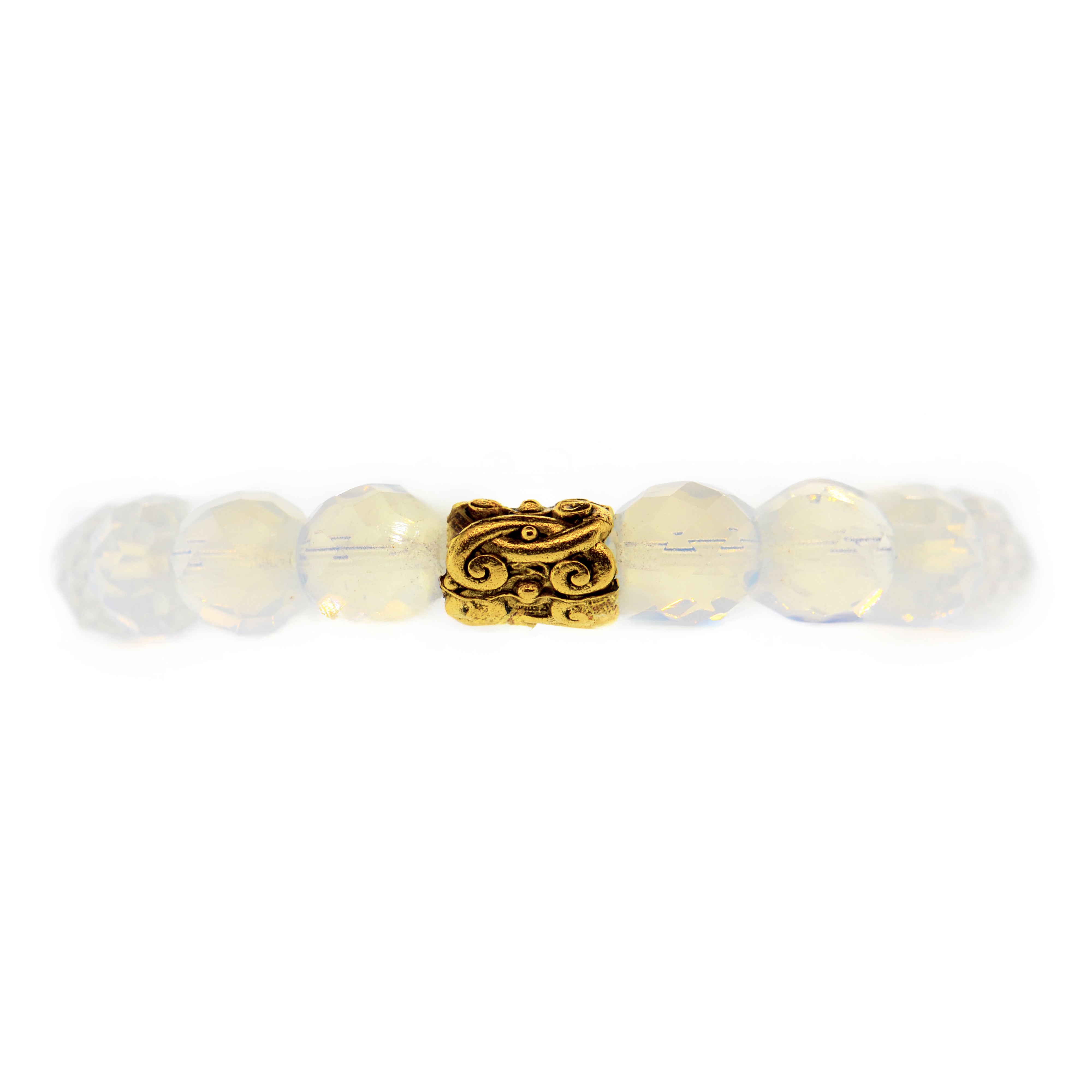 Milky White Baroque Scroll Bracelet