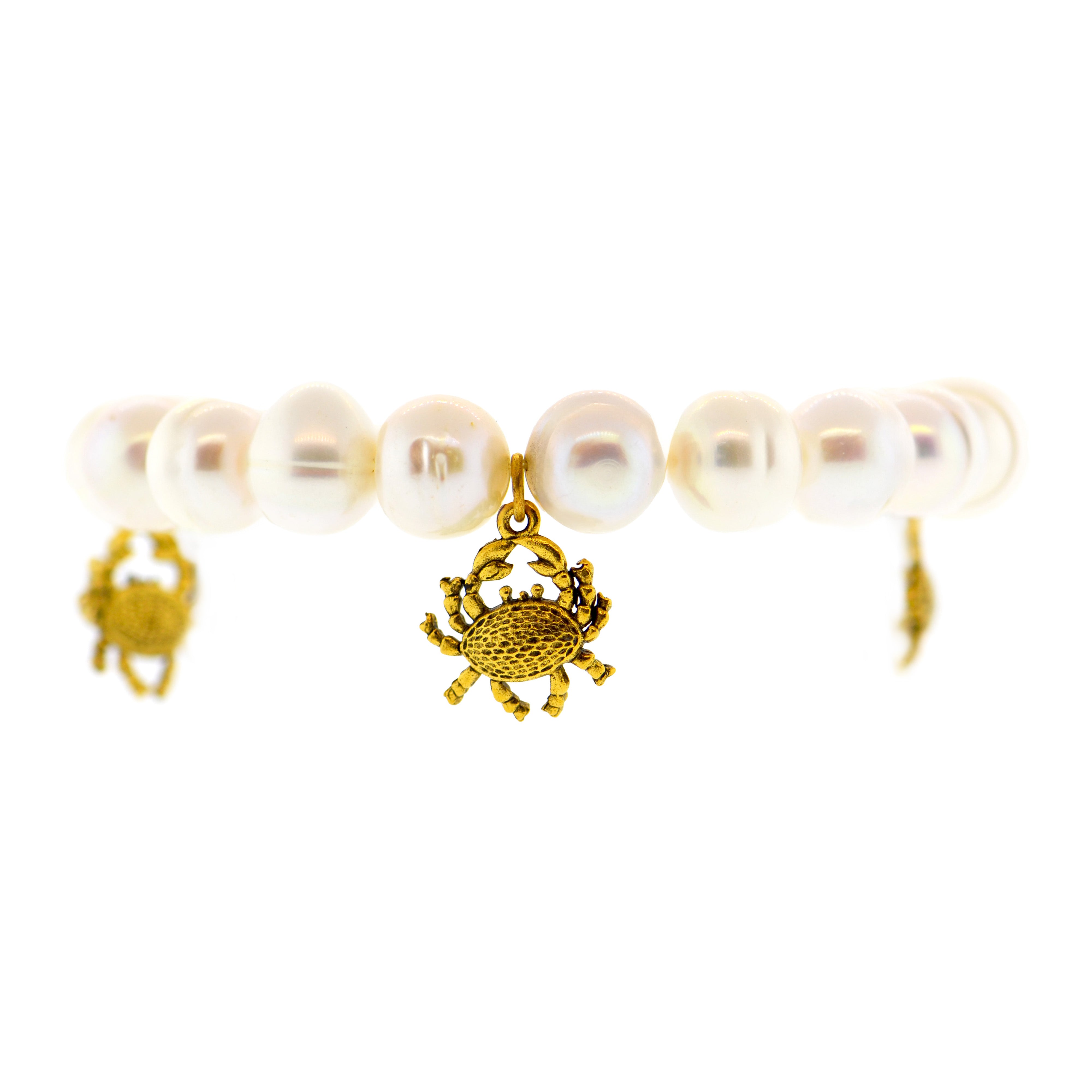 White Pearl Crab Bracelet