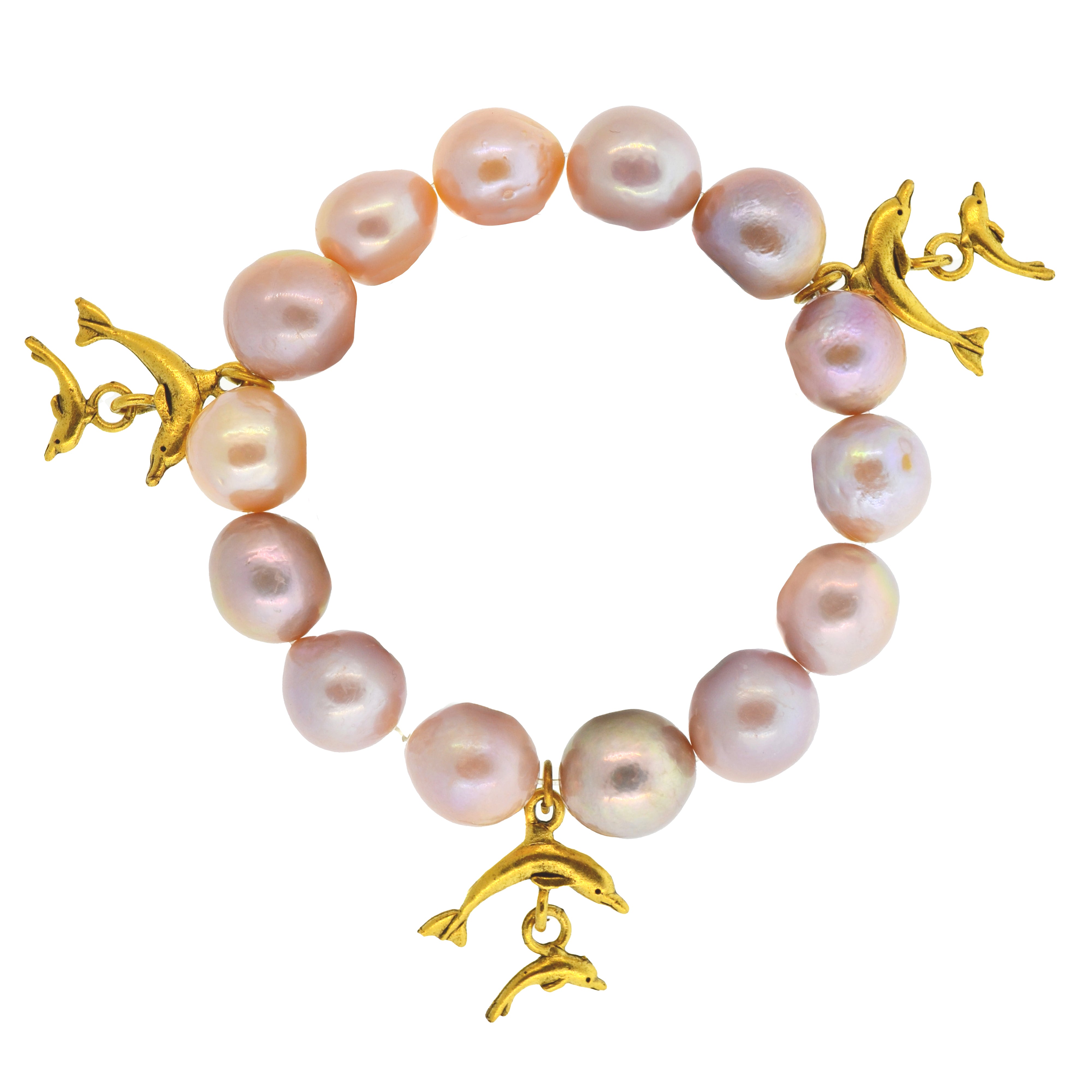 Pink Pearl Galapagos Dolphin Bracelet