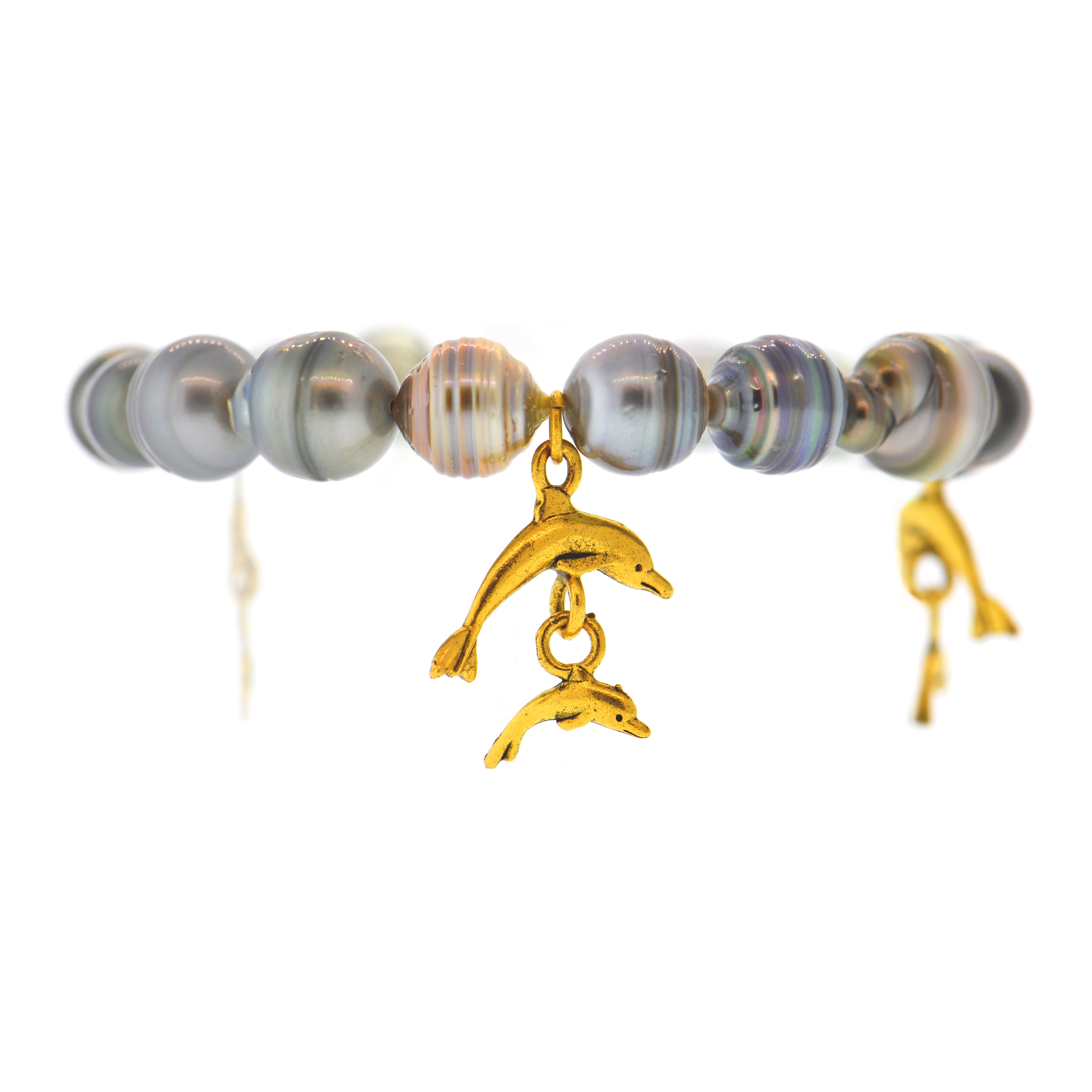 Tahitian Pearl Galapagos Dolphin Bracelet