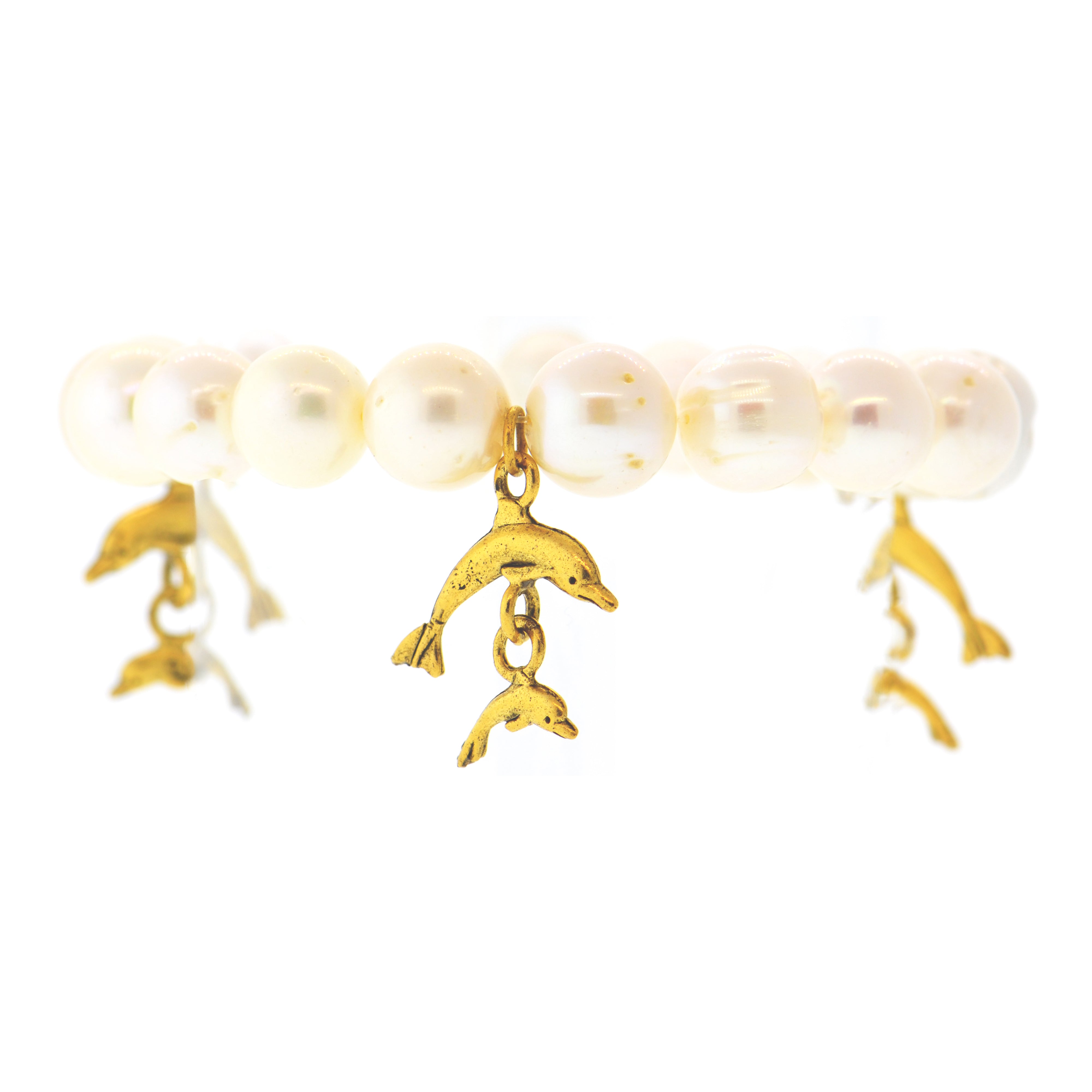 White Pearl Galapagos Dolphin Bracelet