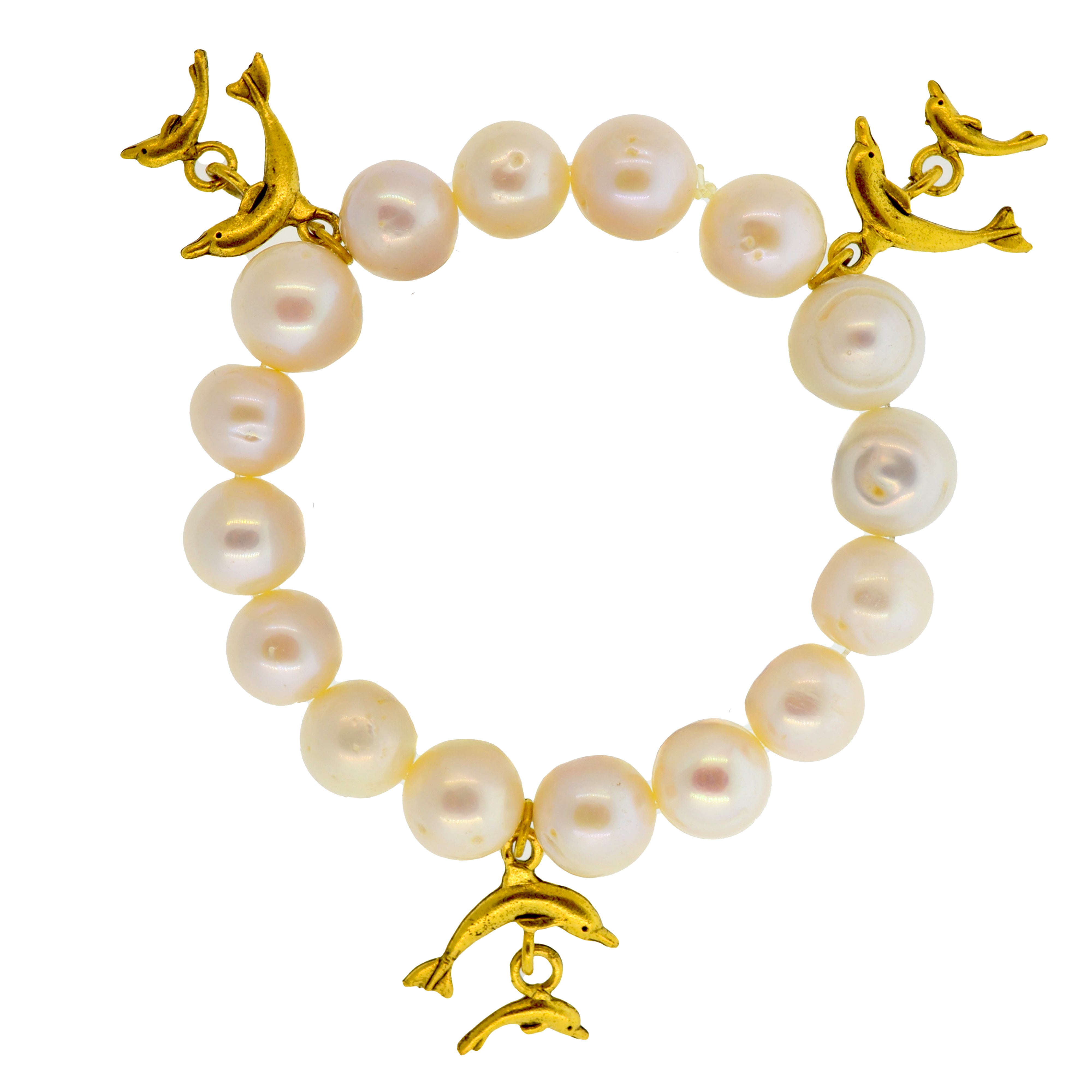 White Pearl Galapagos Dolphin Bracelet