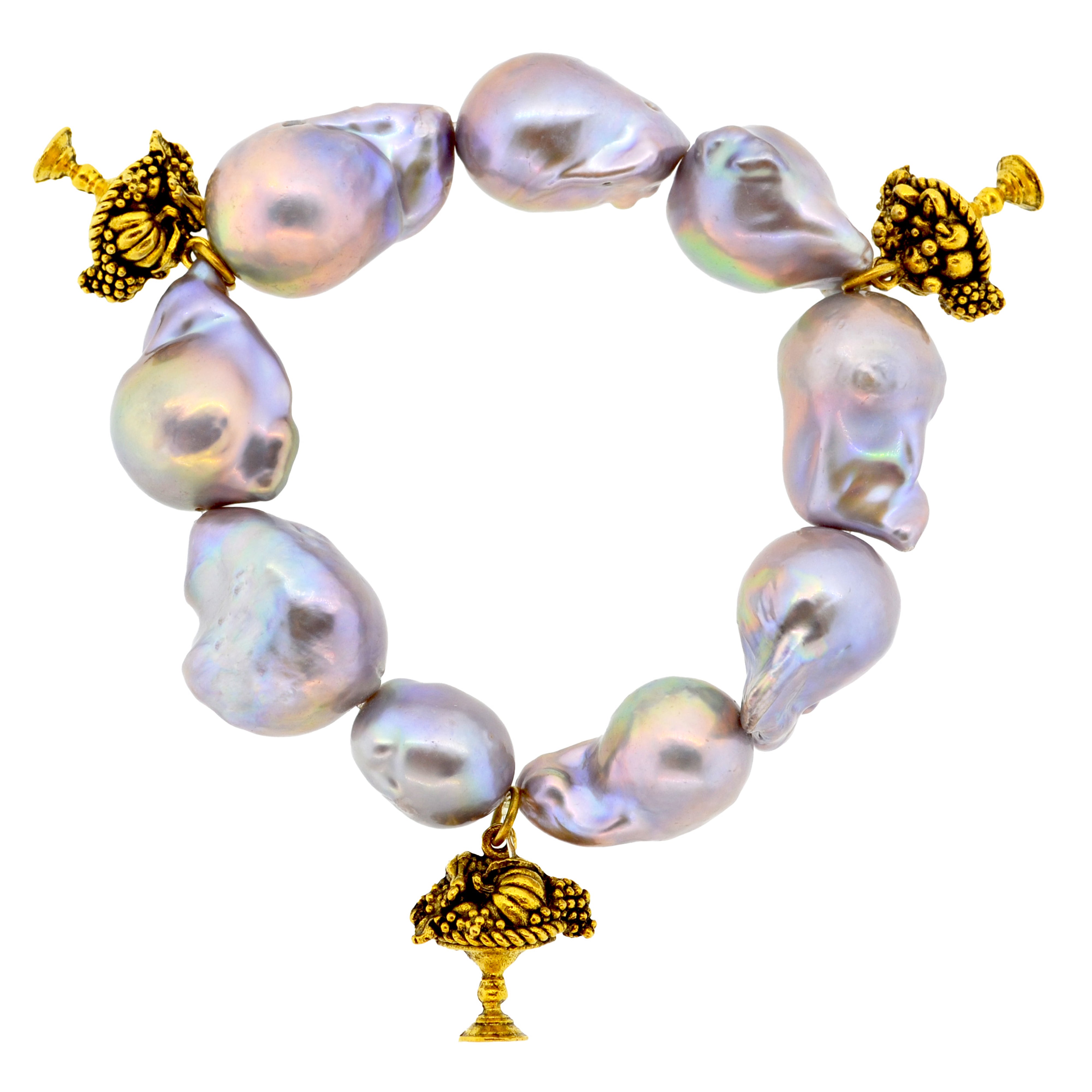 Grey Baroque Pearl Azul Bracelet