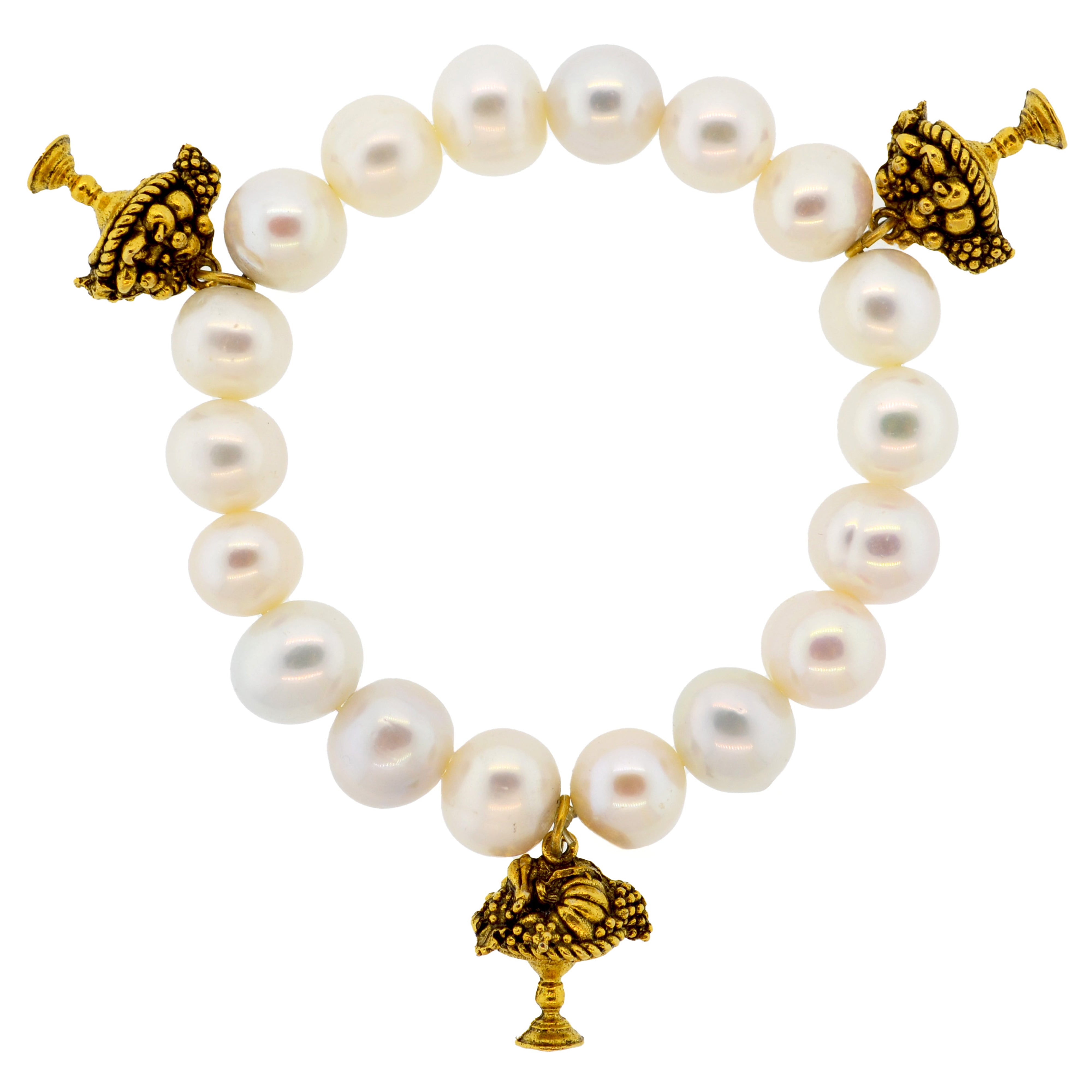 White Pearl Azul Bracelet