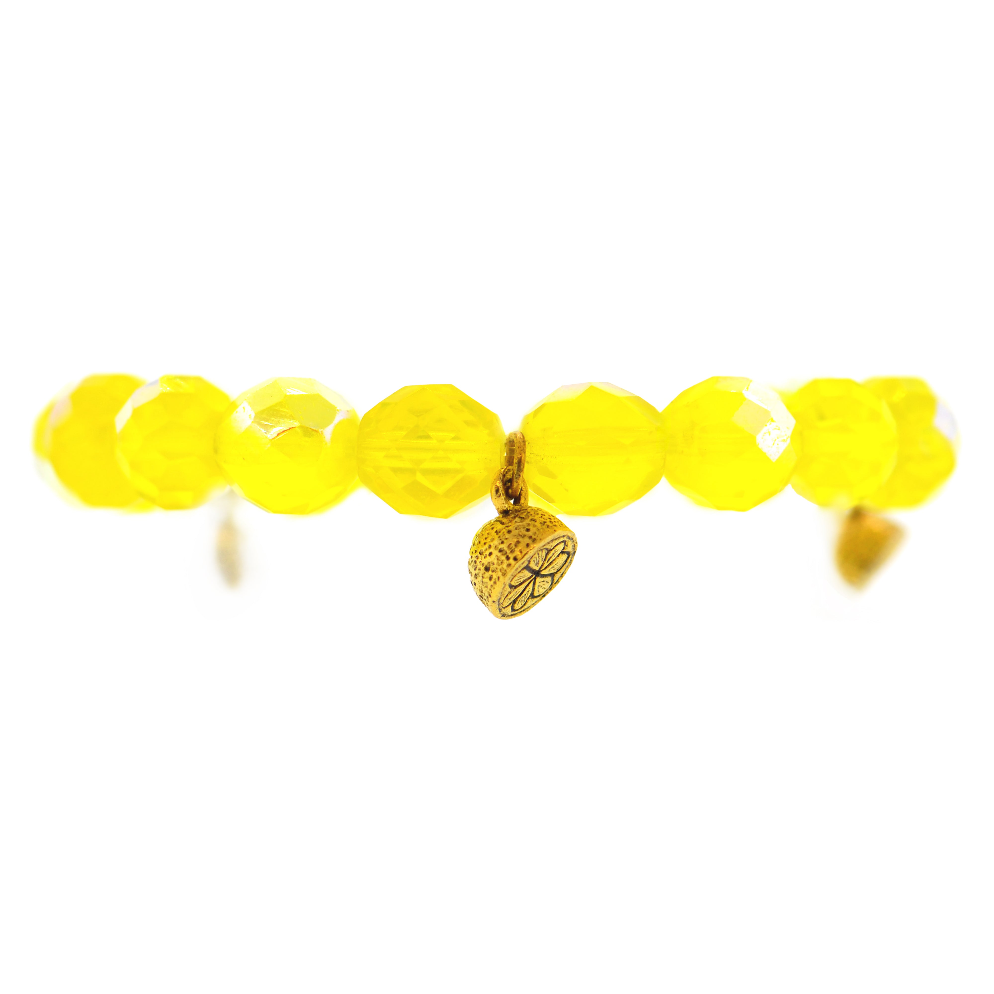 Iridescent Yellow Half Lemon Capri Bracelet