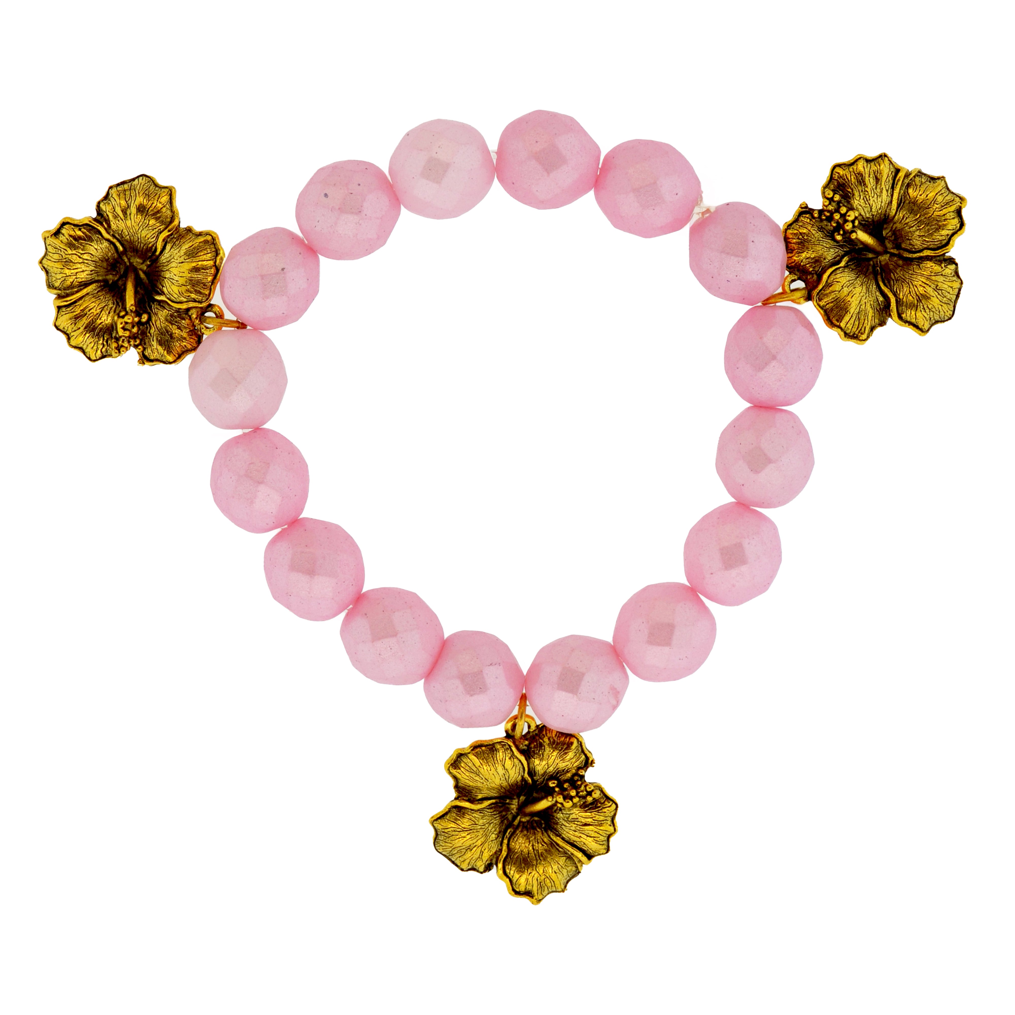 Pink Hibiscus Botanical Bracelet