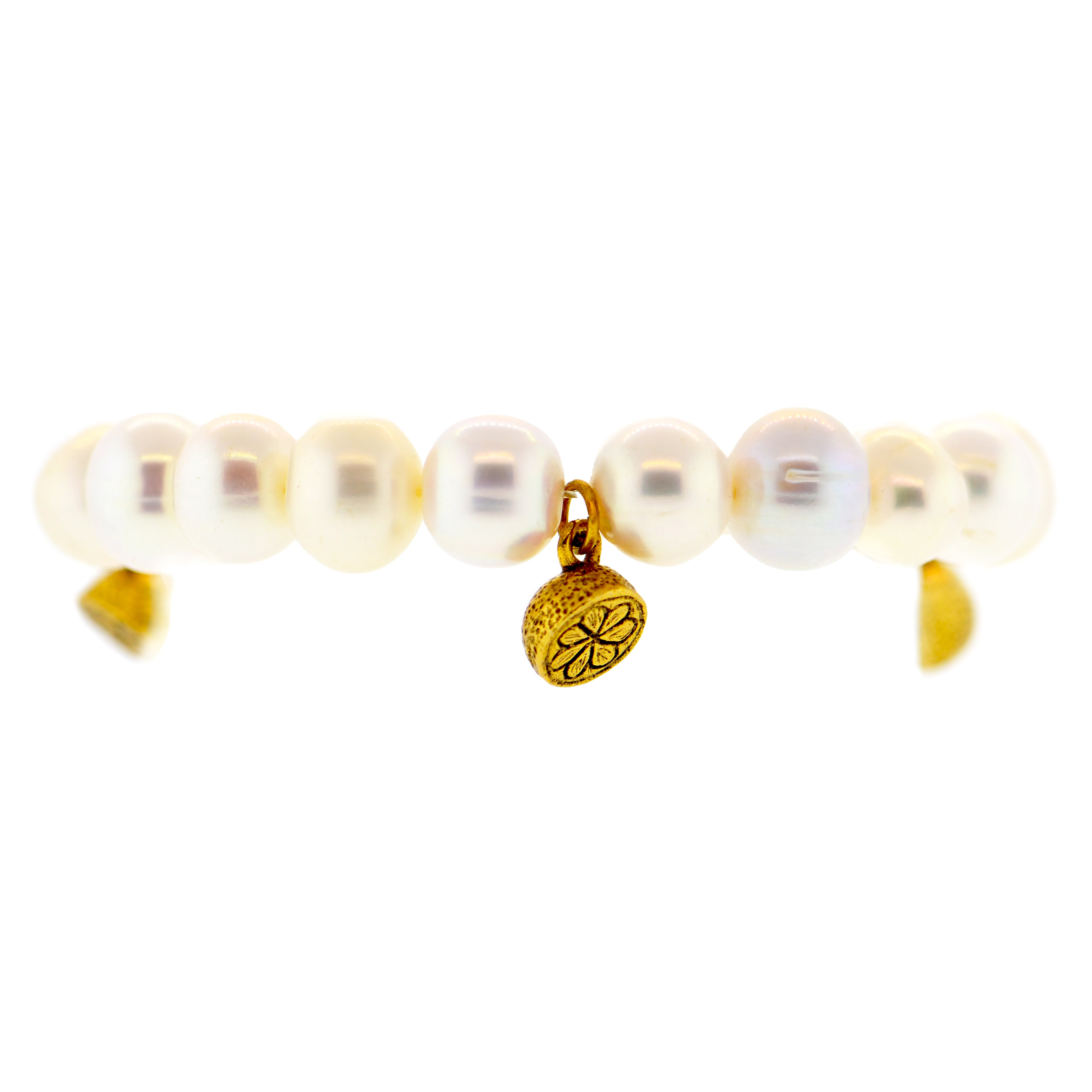 White Pearl Half Lemon Capri Bracelet