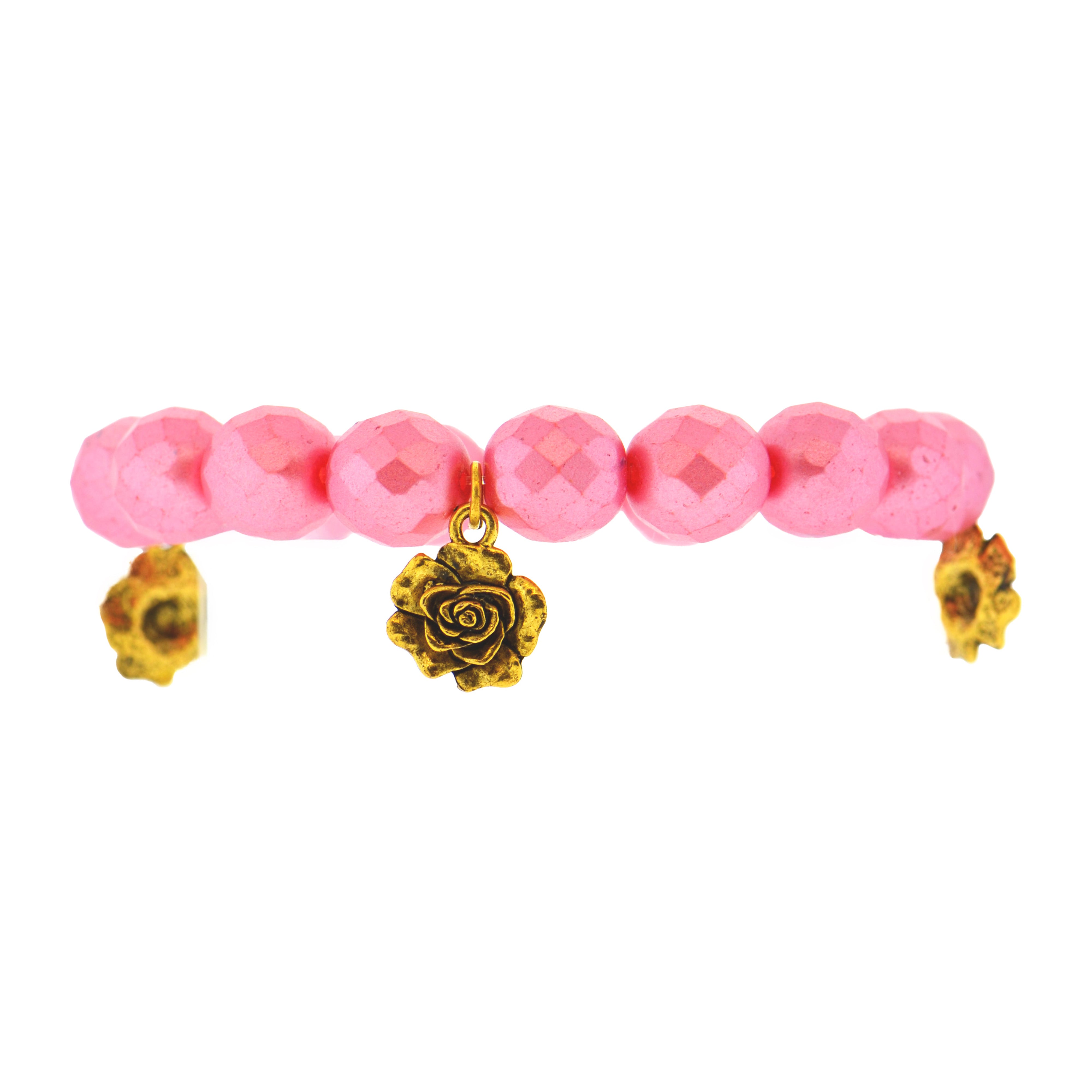 Dusty Pink Rose Botanical Bracelet