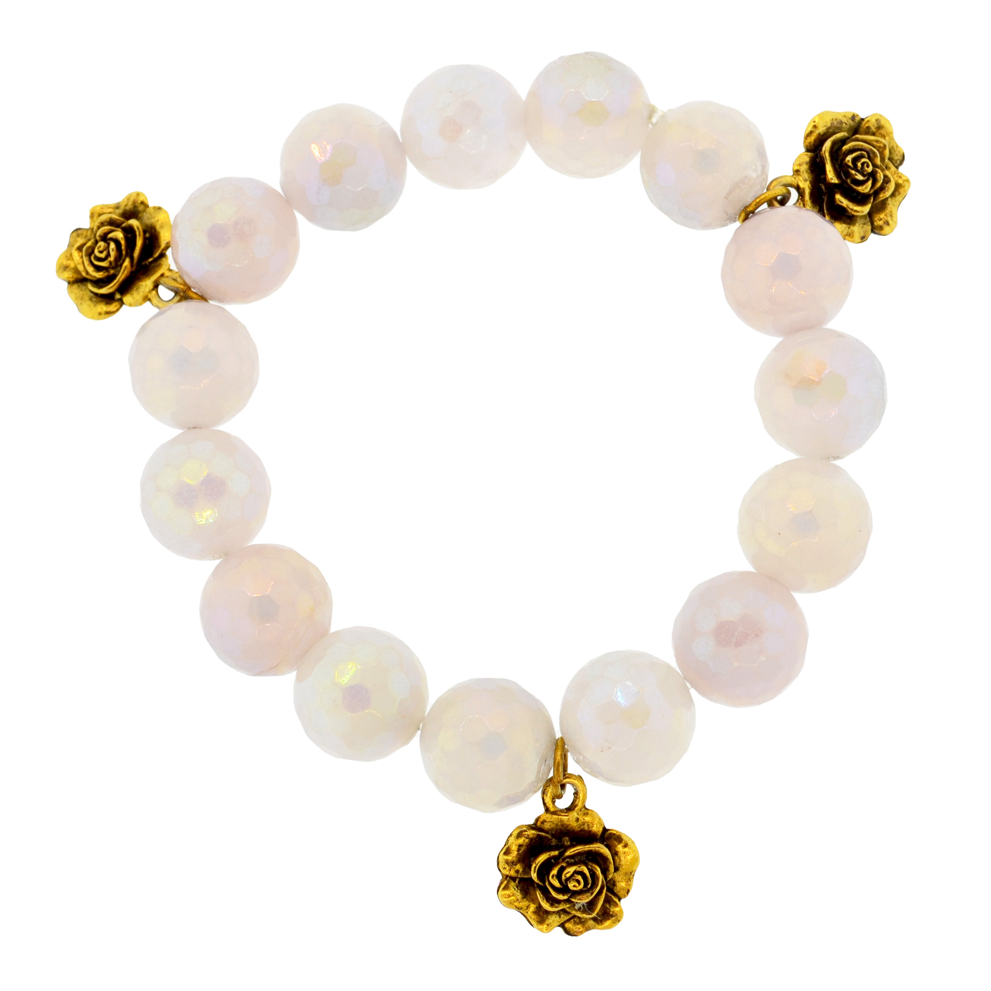 Mystic Rose Quartz Rose Botanical Bracelet