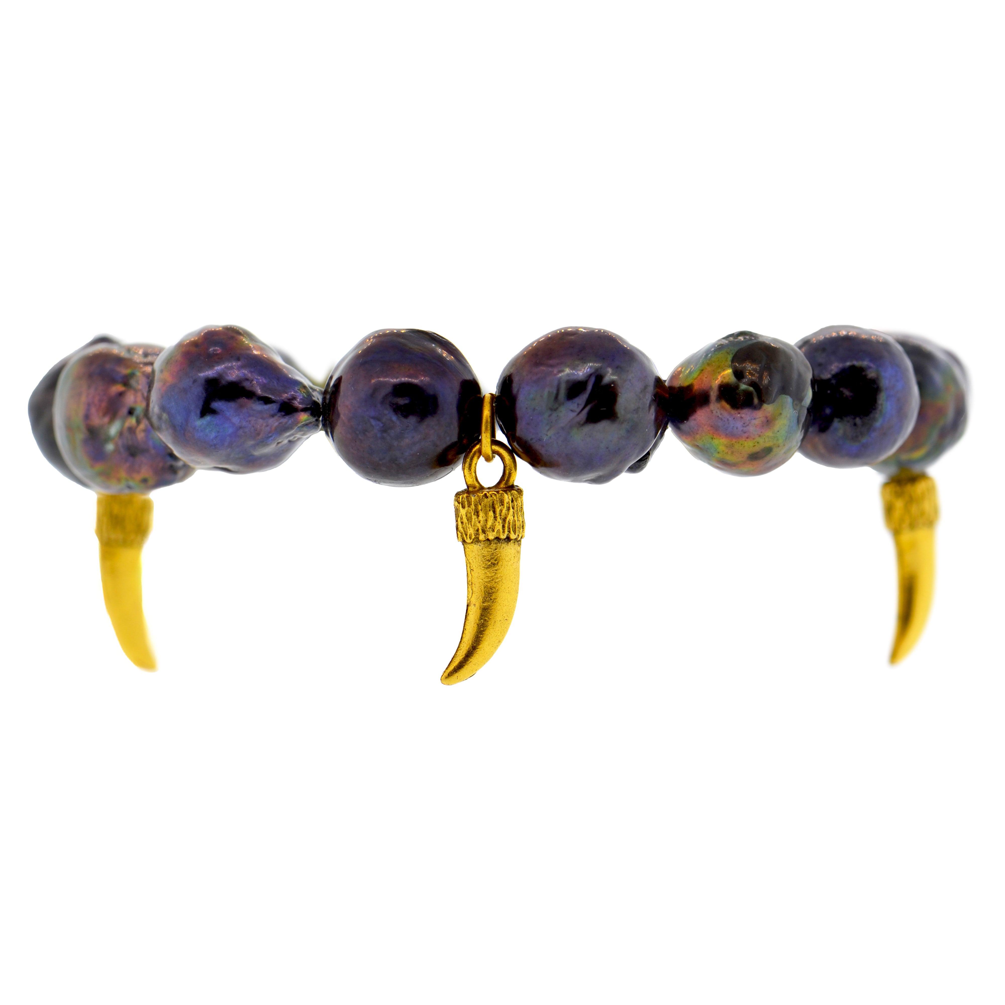 Peacock Baroque Pearl Tusk Bracelet