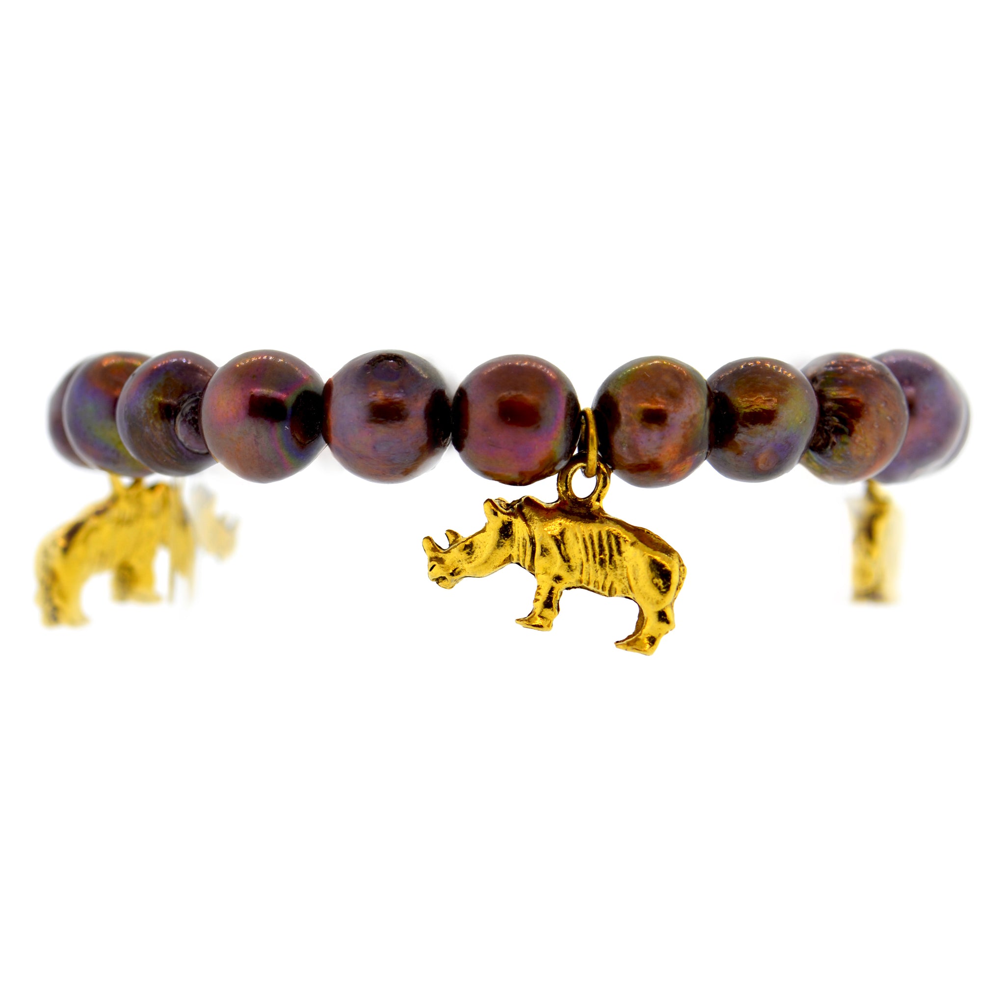 Chocolate Pearl Rhino Bracelet