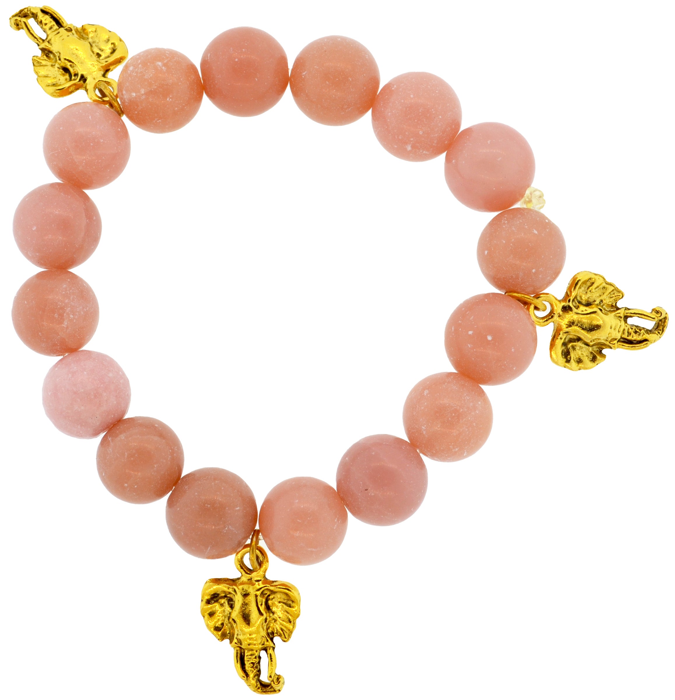 Pink Aragonite Elephant Bracelet