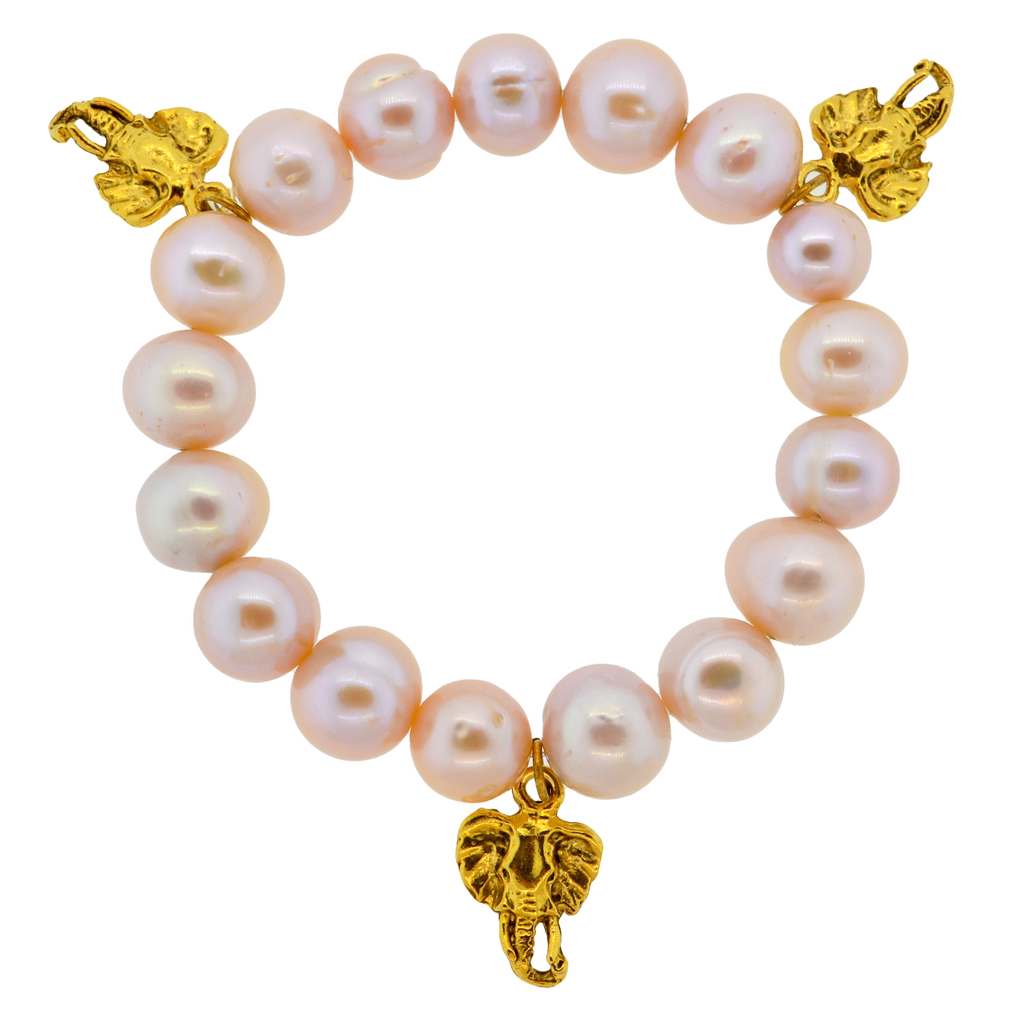 Pink Pearl Elephant Bracelet