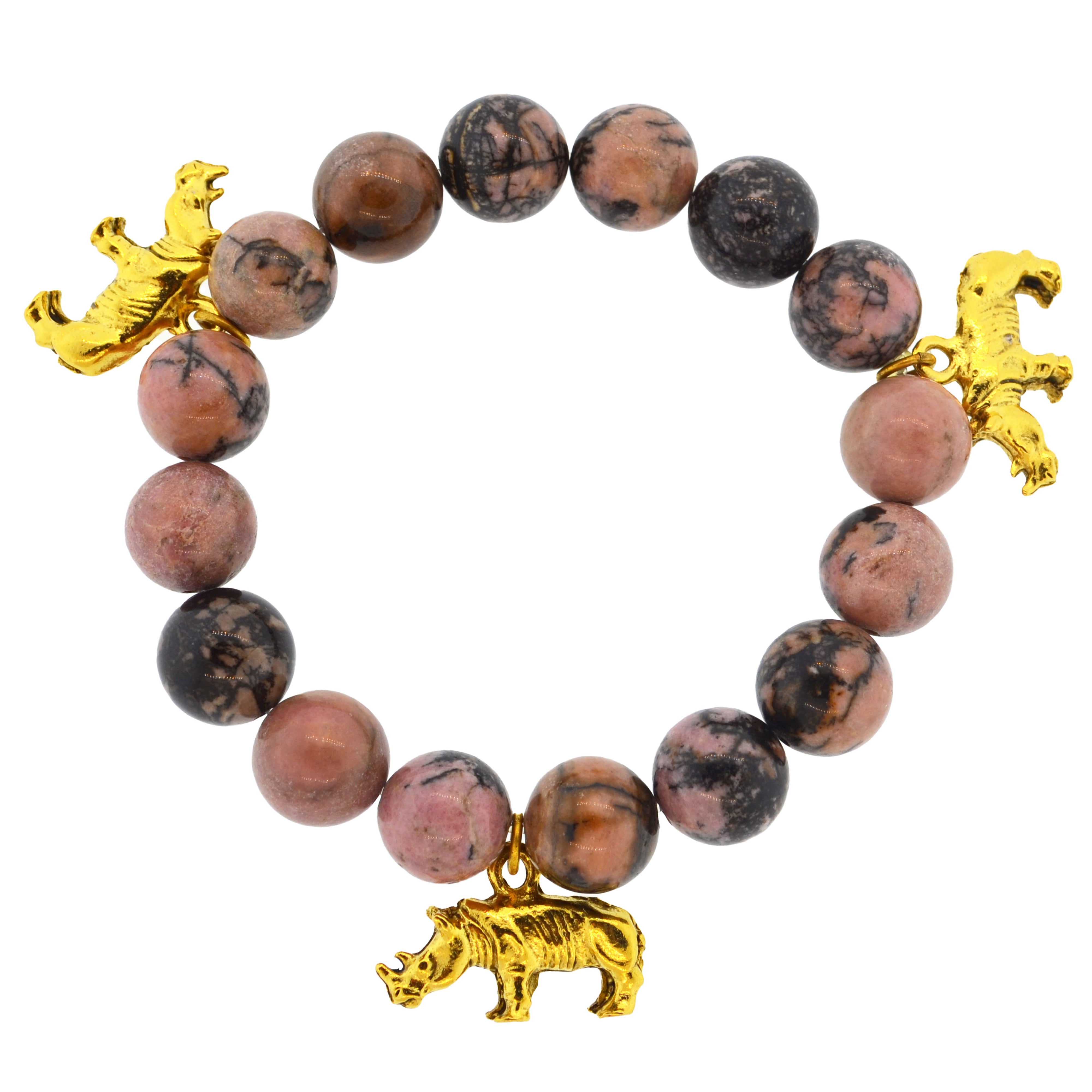 Pink Rhodonite Rhino Bracelet