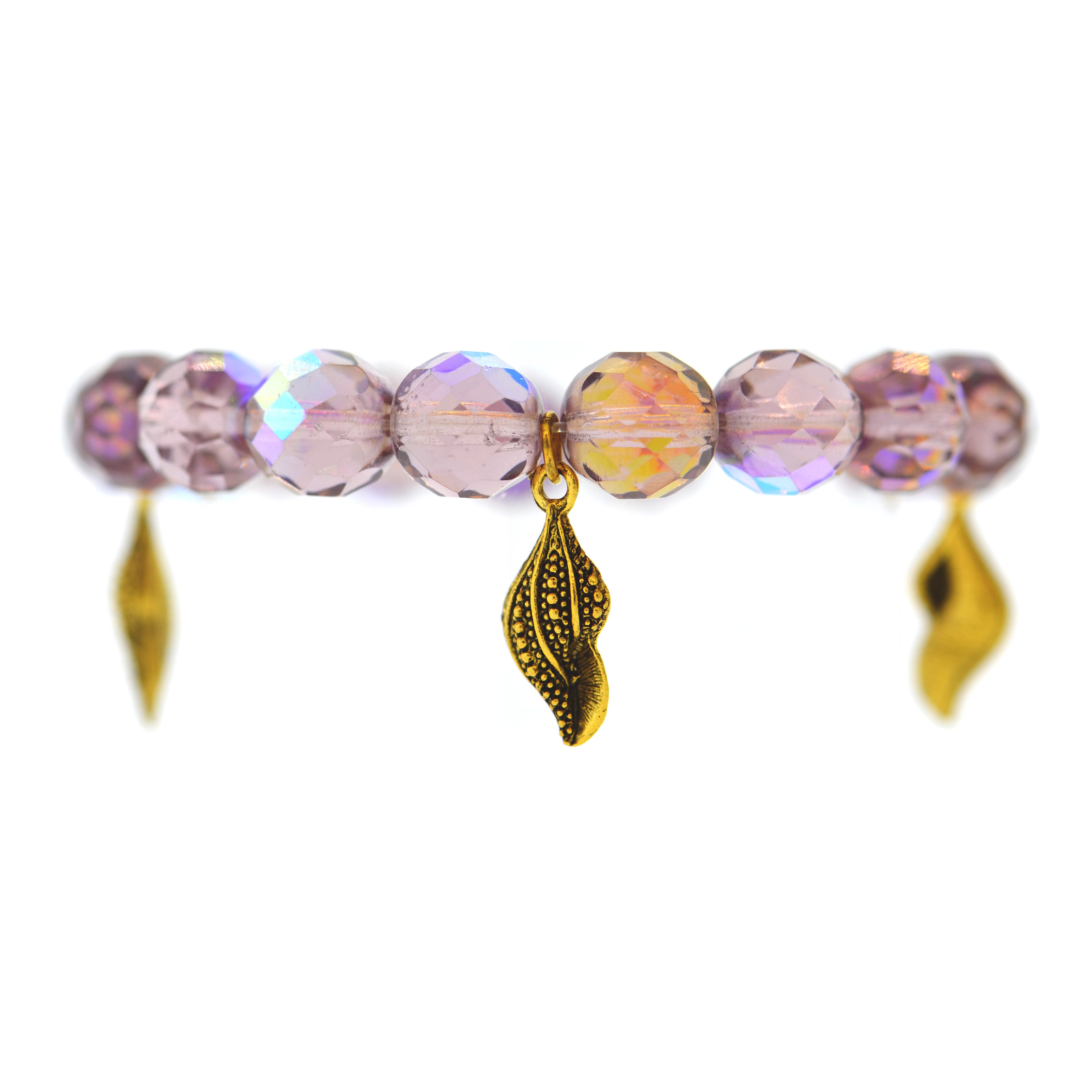 Iridescent Lavender Galapagos Conch Shell Bracelet