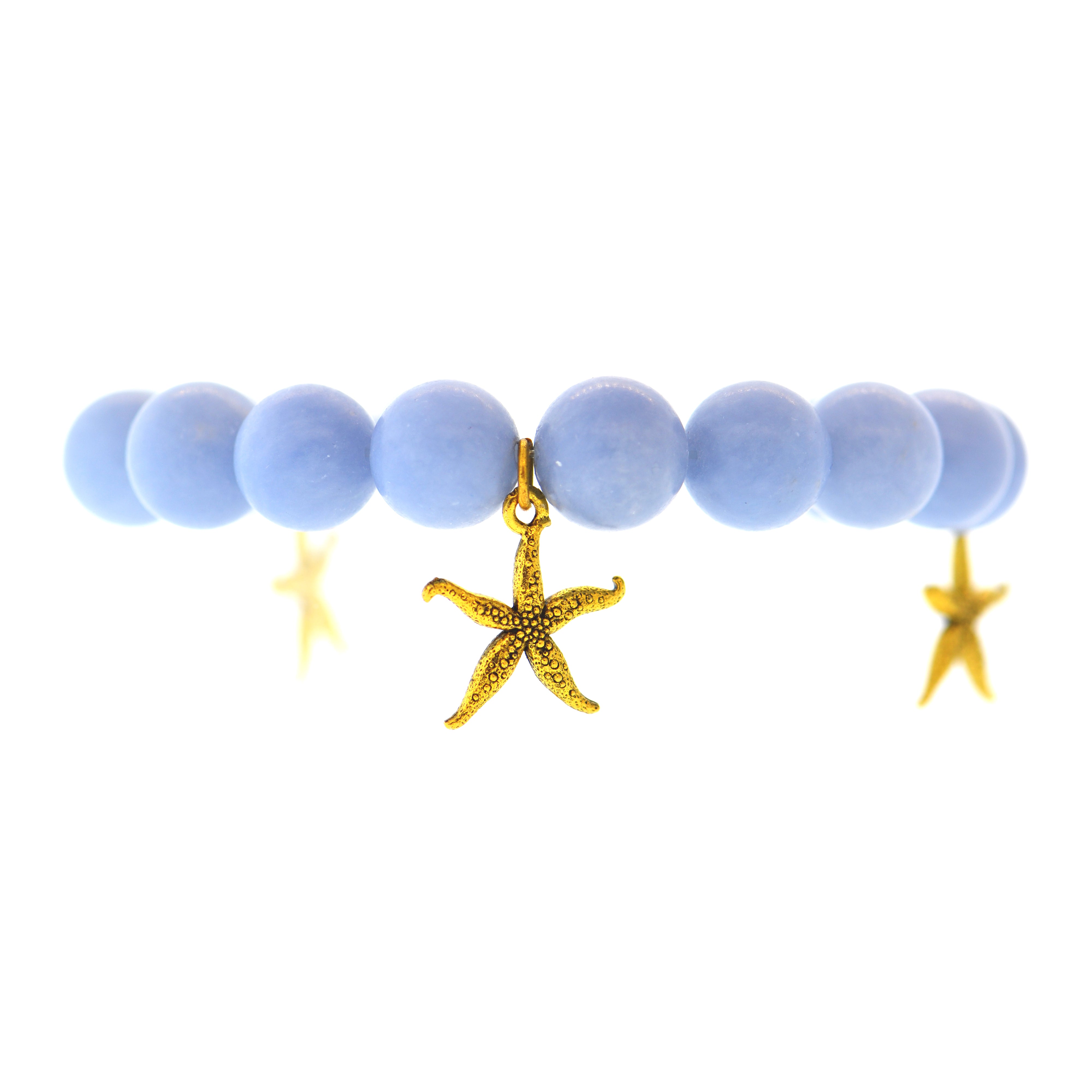 Light Blue Angelite Galapagos Starfish Bracelet