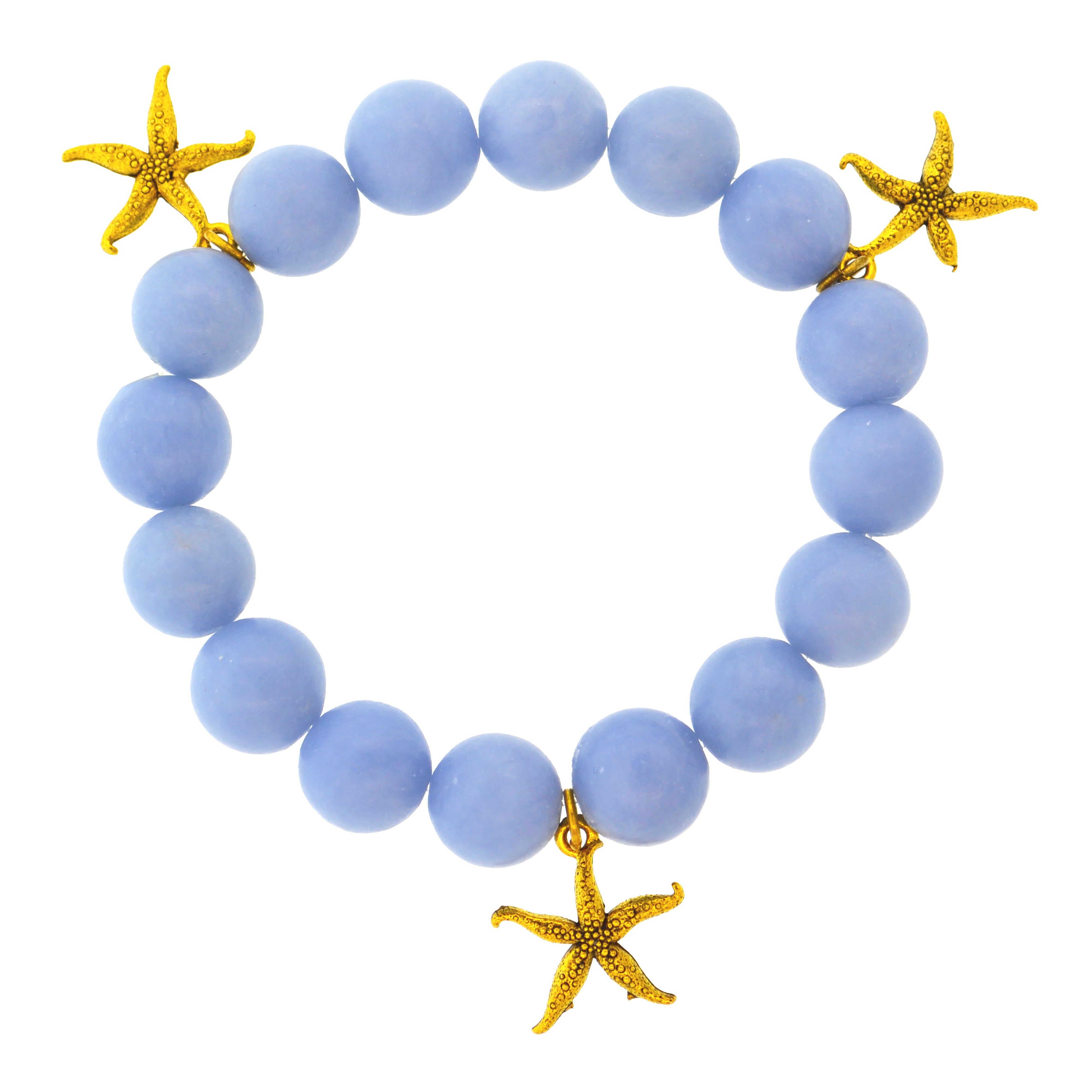 Light Blue Angelite Galapagos Starfish Bracelet