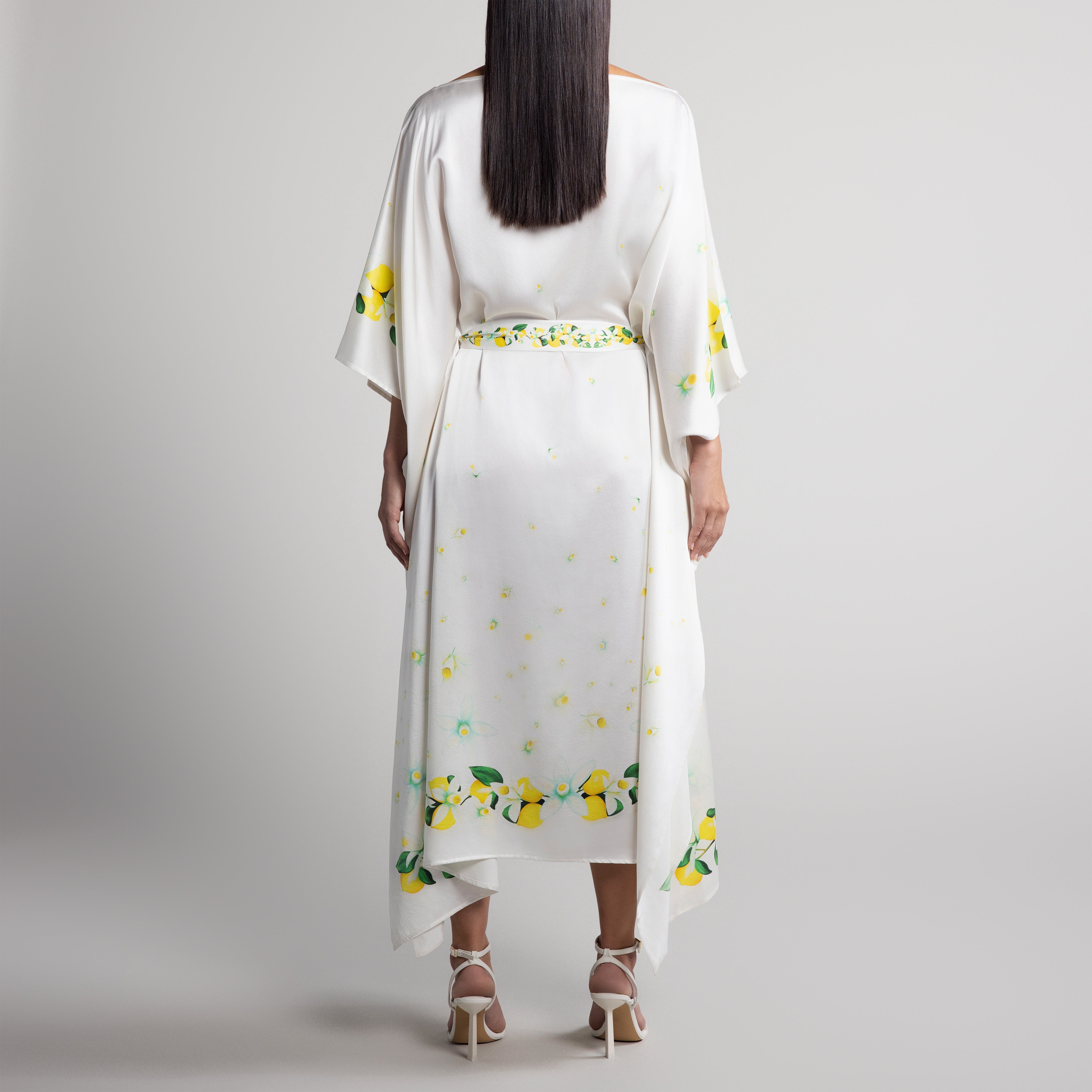 Capri Silk Caftan in White