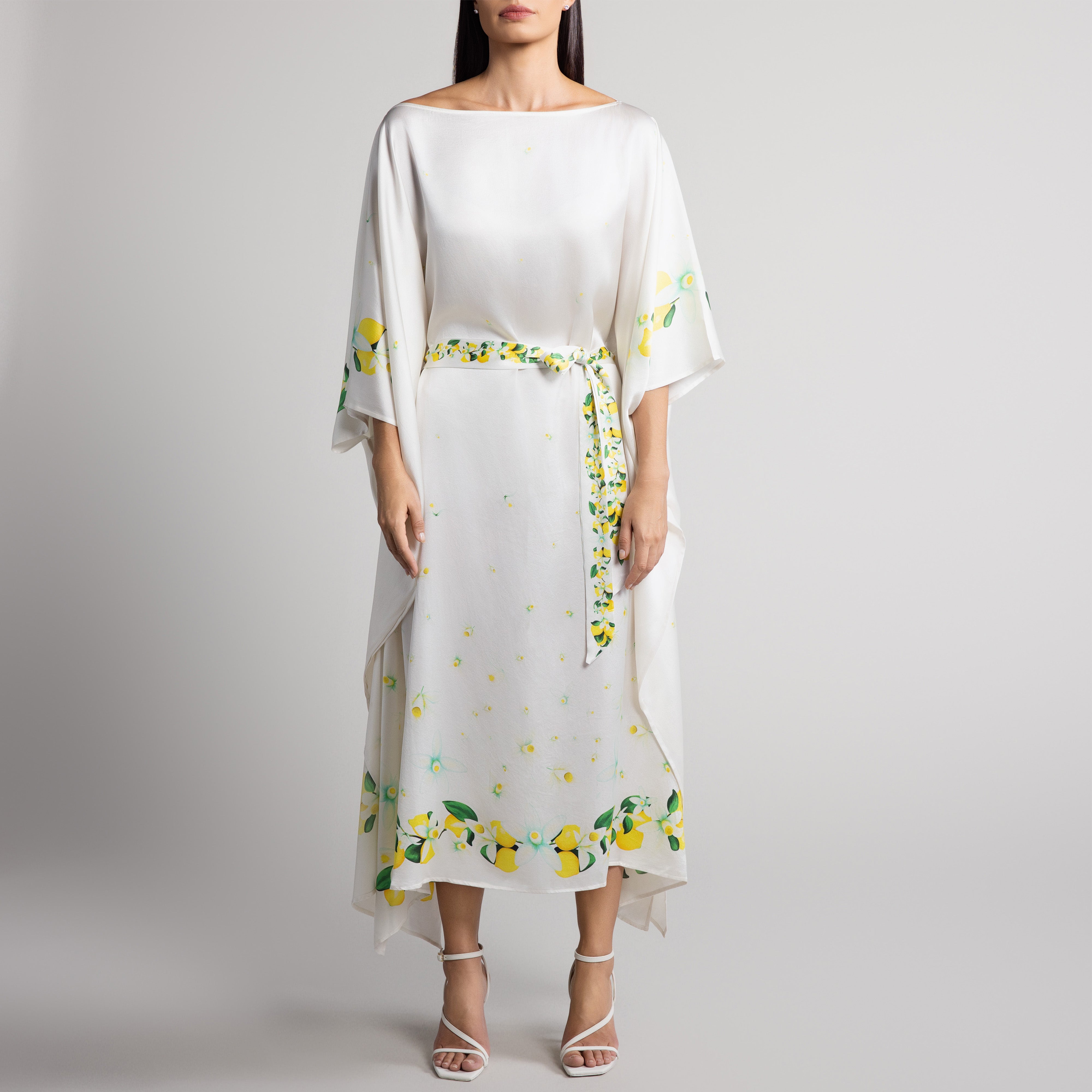 Capri Silk Caftan in White