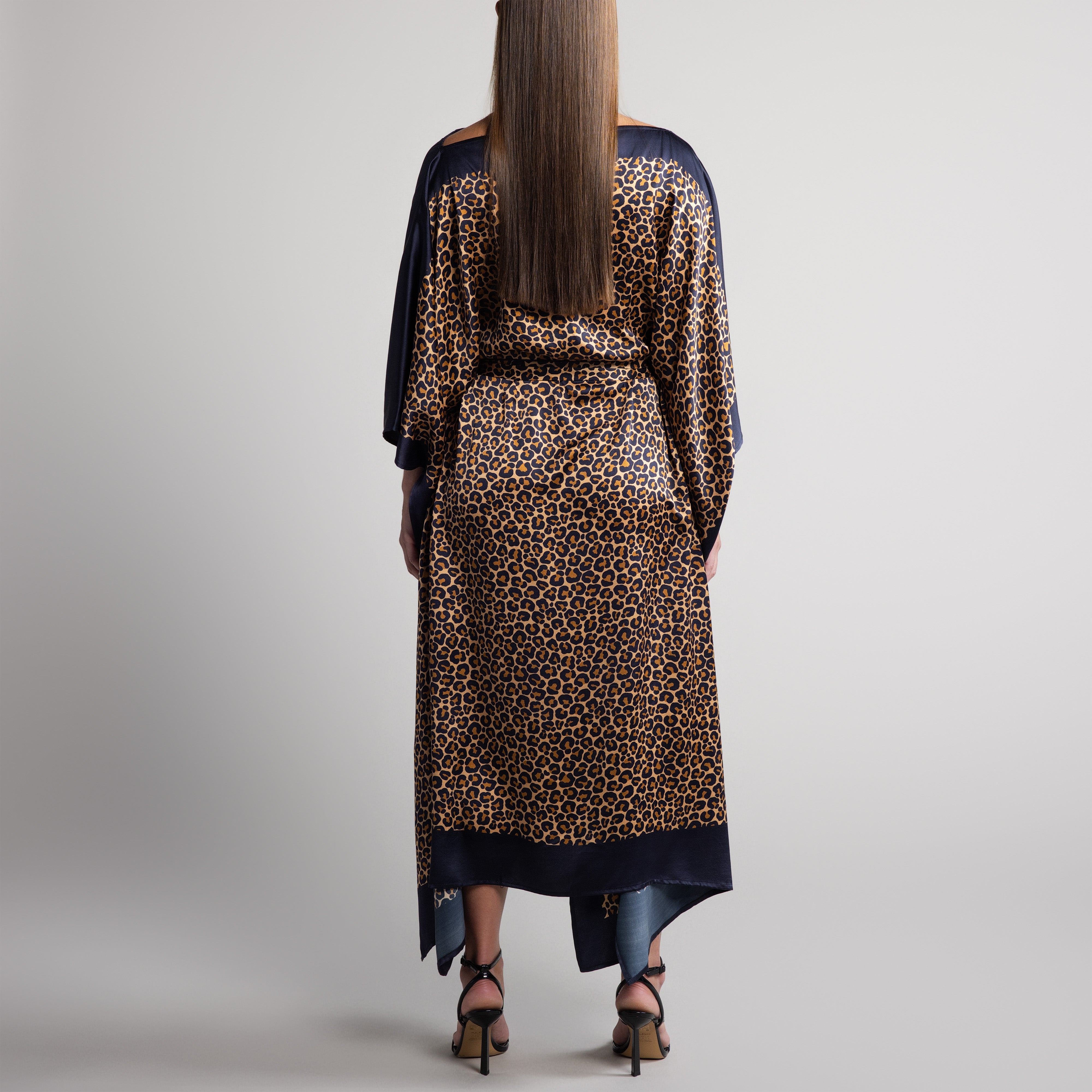 Safari Silk Caftan in Leopard Print