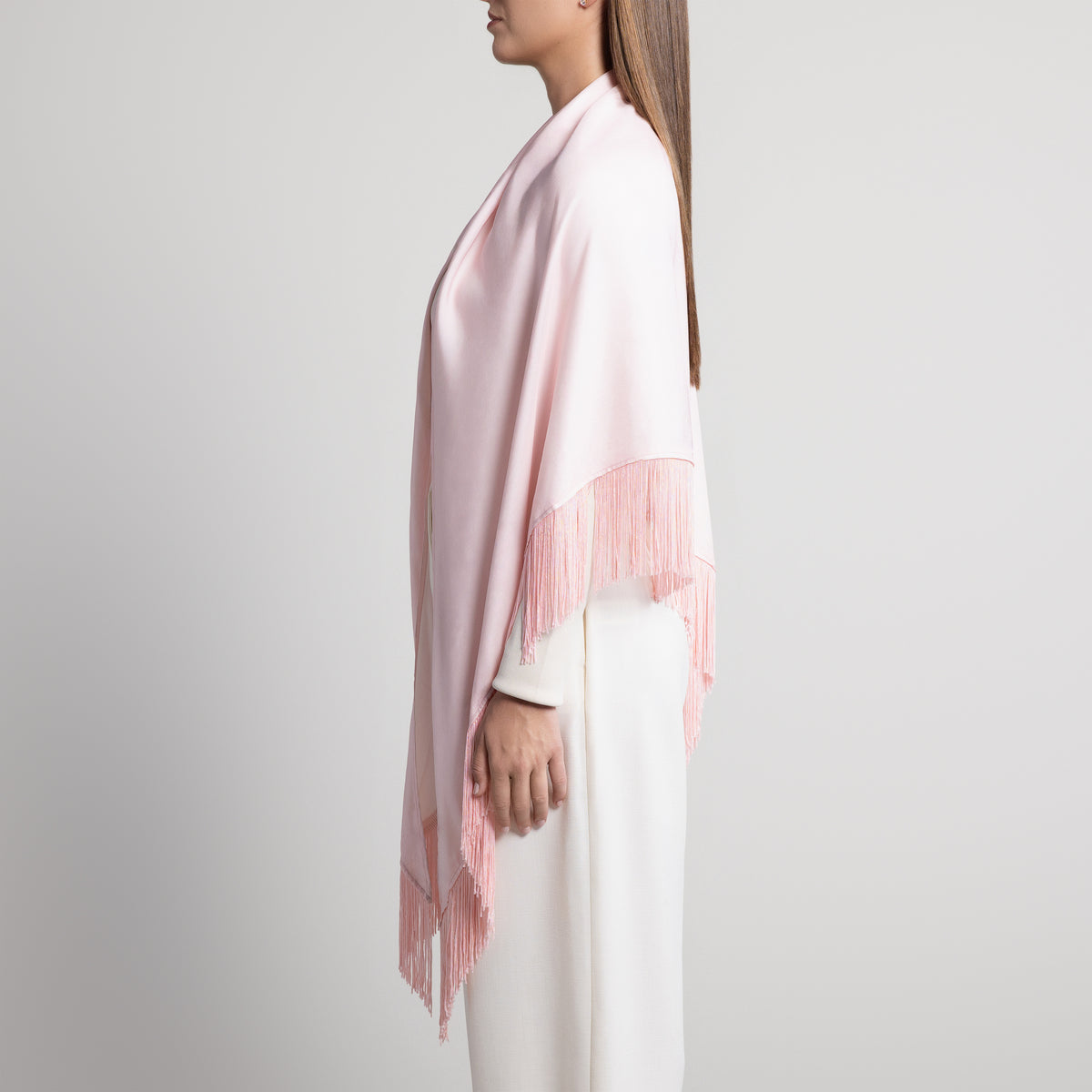 100% Silk Shawl in Pale Pink