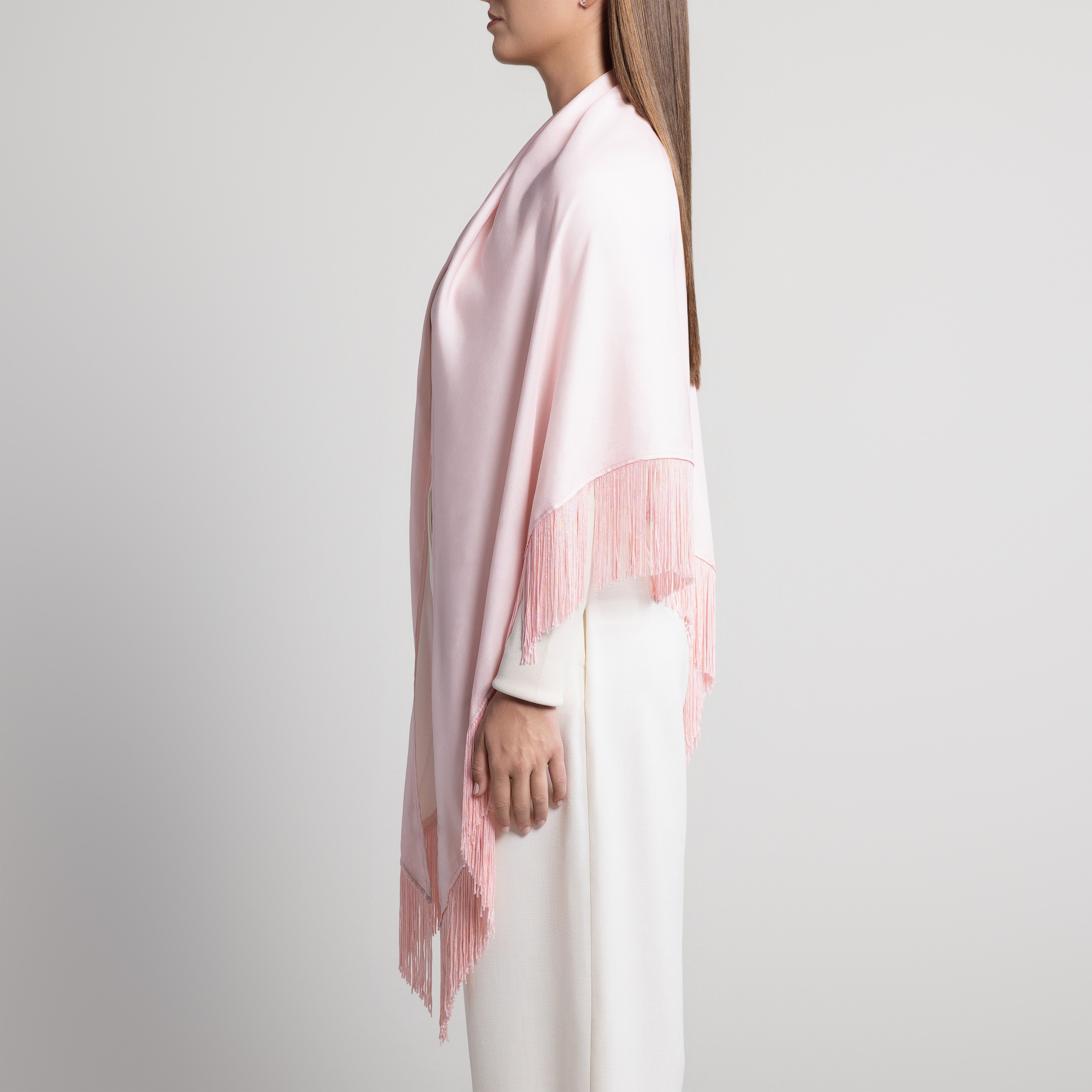 100% Silk Shawl in Pale Pink